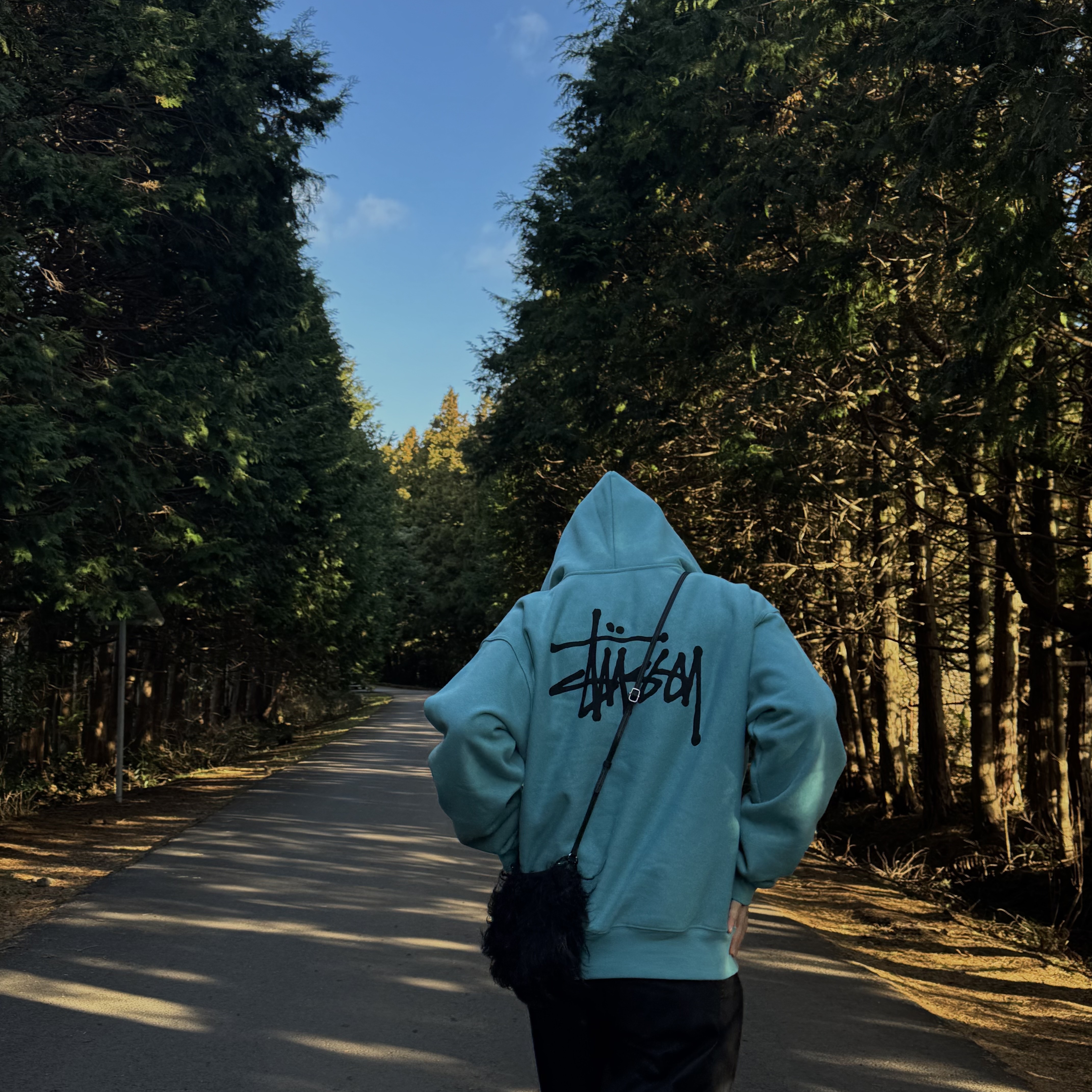 Stussy Basic Stussy Zip Hoodie Ocean 2024 착용 스타일 - 2