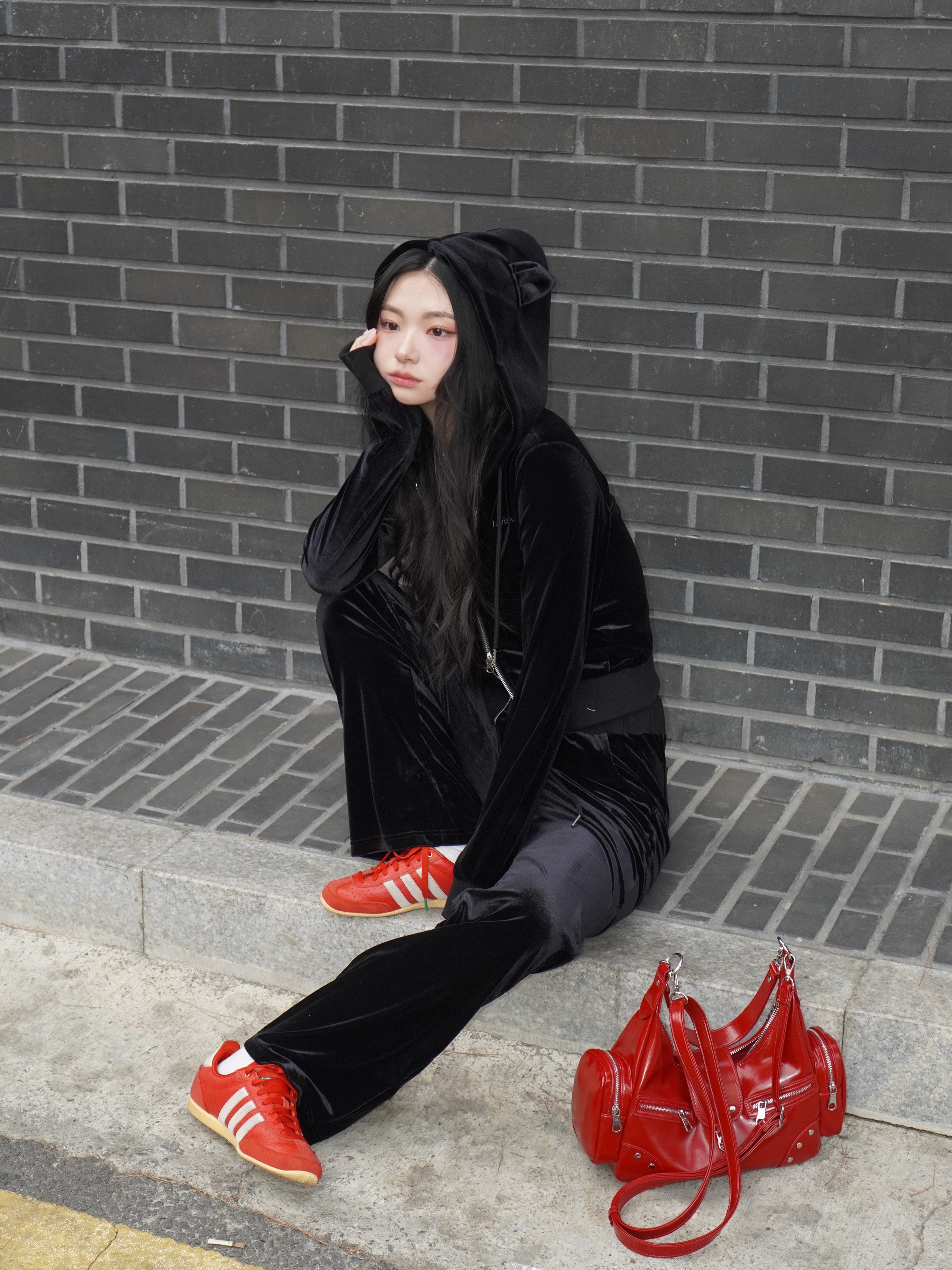 (W) Adidas Japan Shoes Better Scarlet Off White 착용 스타일 - 3