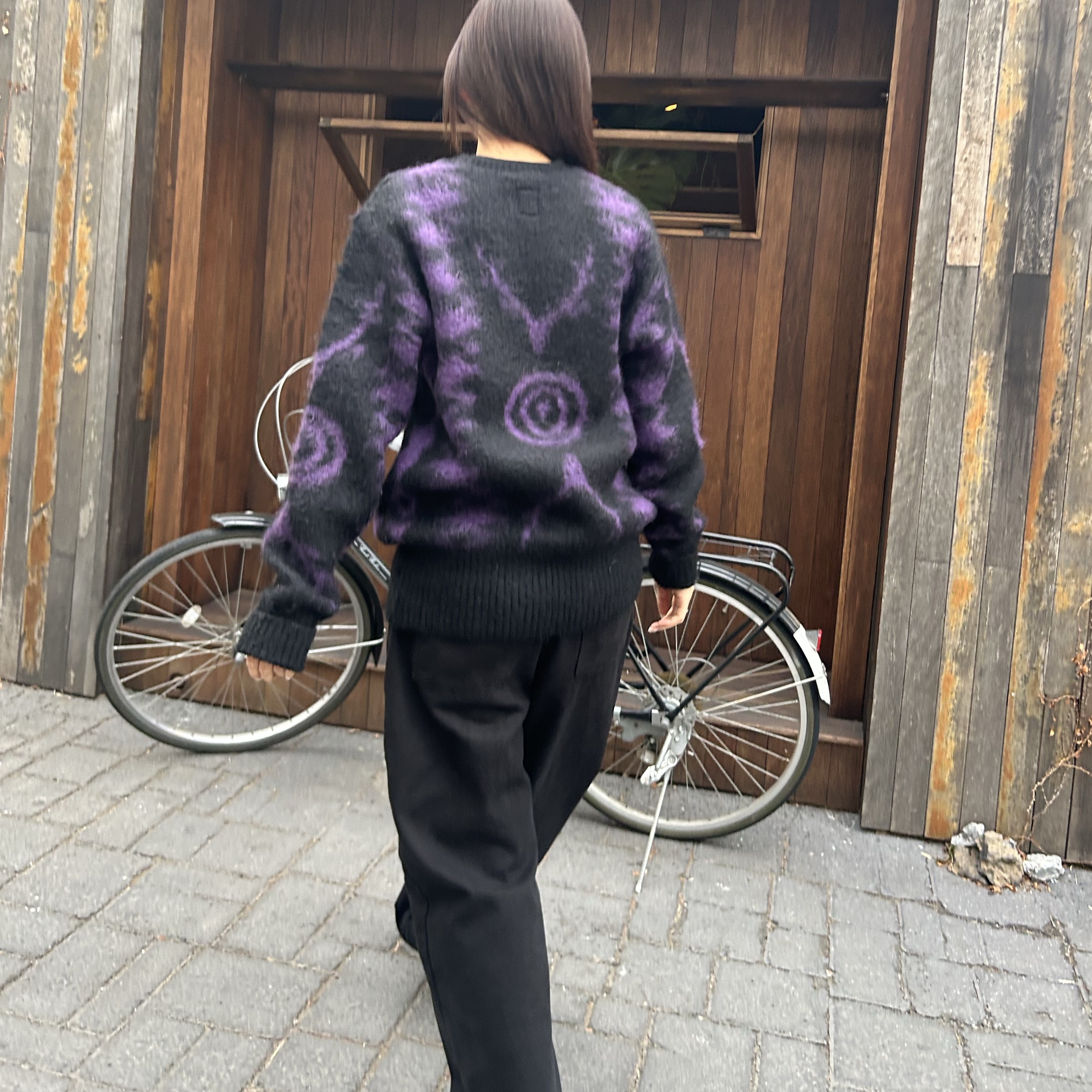 South2 West8 Loose Fit Sweater S2W8 Native Purple 착용 스타일 - 1