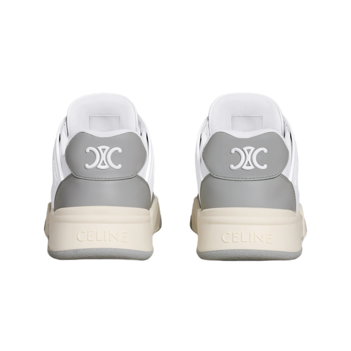 셀린느 트레이너 CT-09 로우 레이스업 스니커즈 카프스킨 앤 메쉬 옵틱 화이트 그레이 베이지(Celine Trainer CT-09 Low Lace-Up Sneaker in Calfskin and Mesh Optic White Grey Beige) - 3