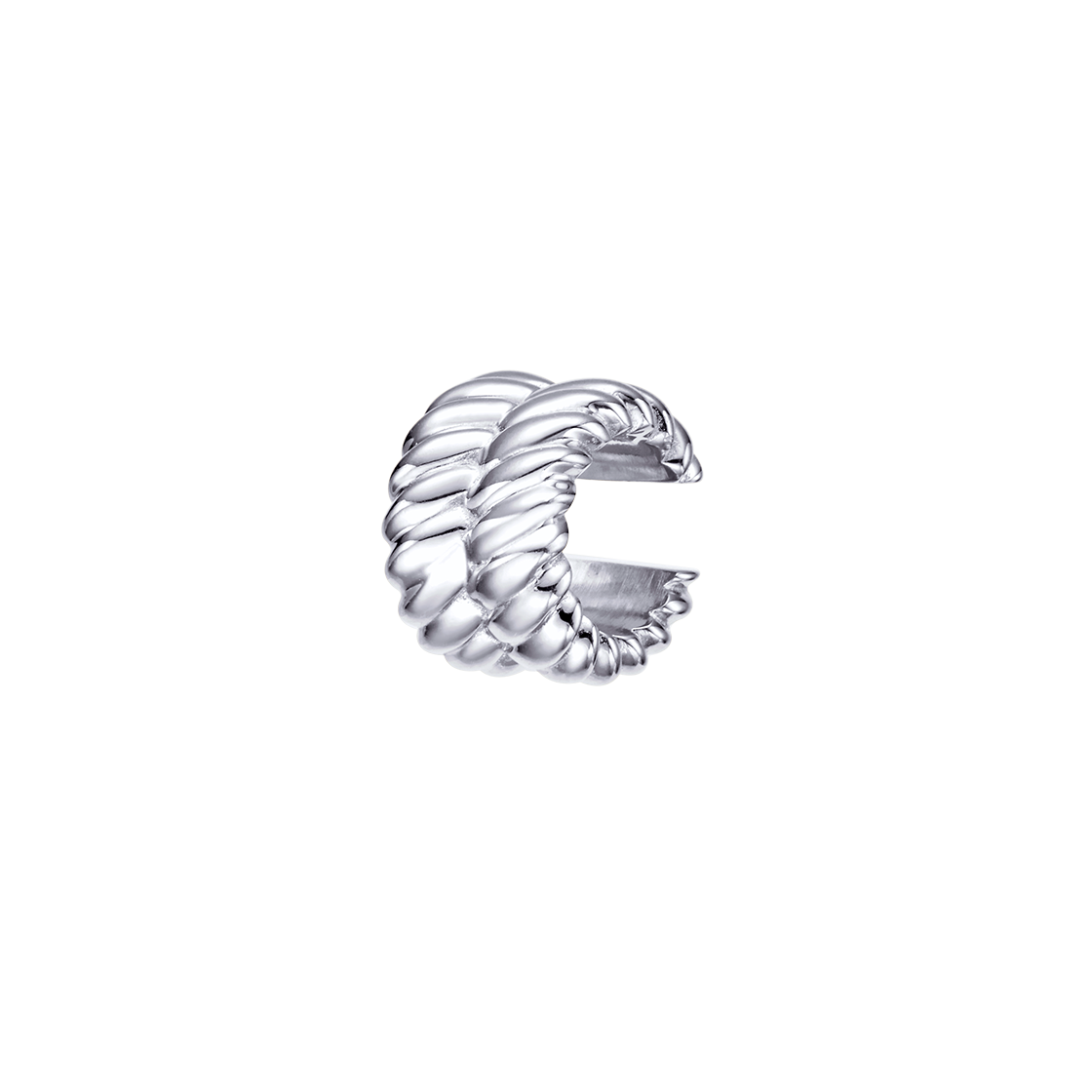 WS043E-S [예약 배송] TEE RING JAY Double Twist Ear Cuff Silver
