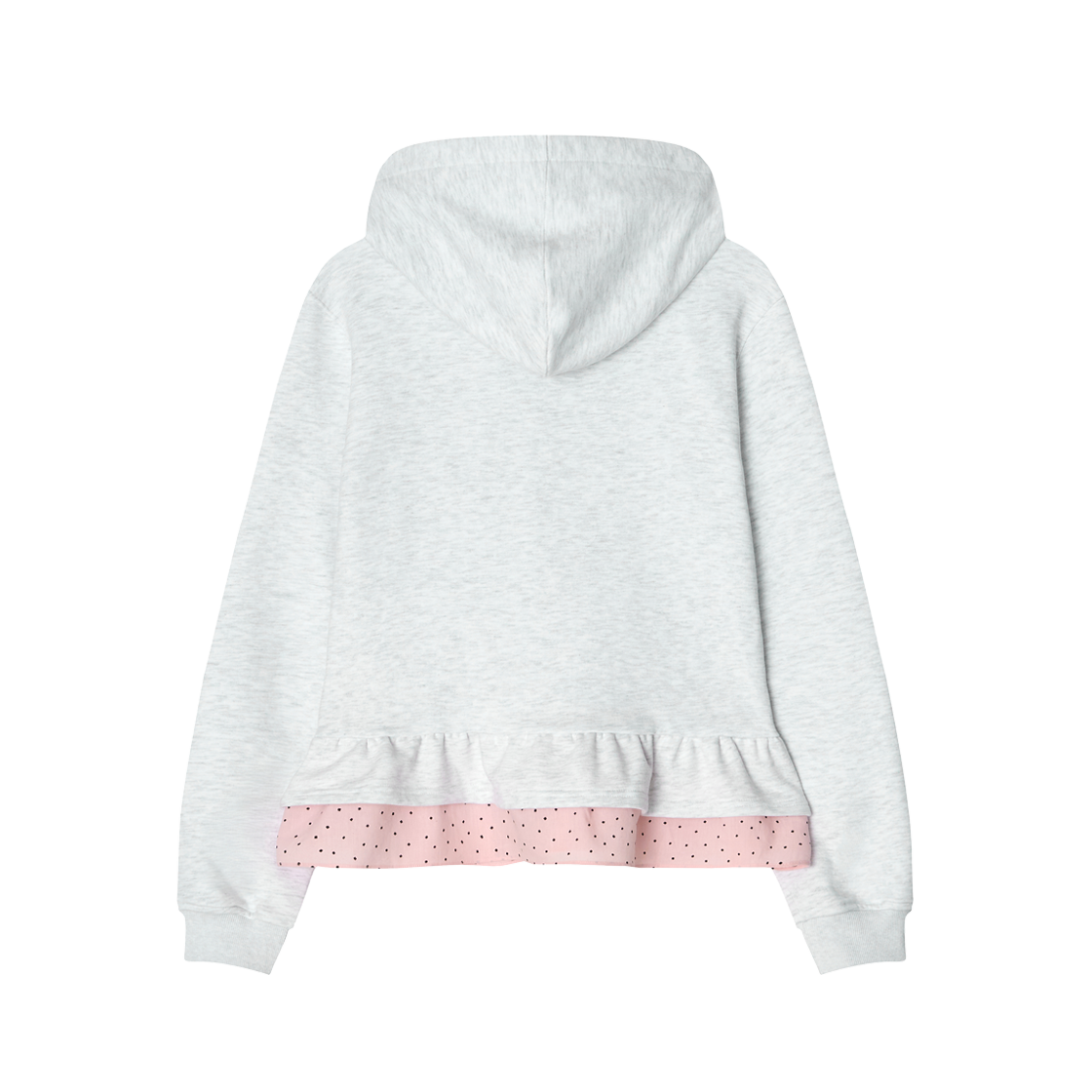 네프네프 레이어드 러플 후디 화이트 멜란지(NEFNEF Layerd Ruffle Hoodie White Melange) - 2