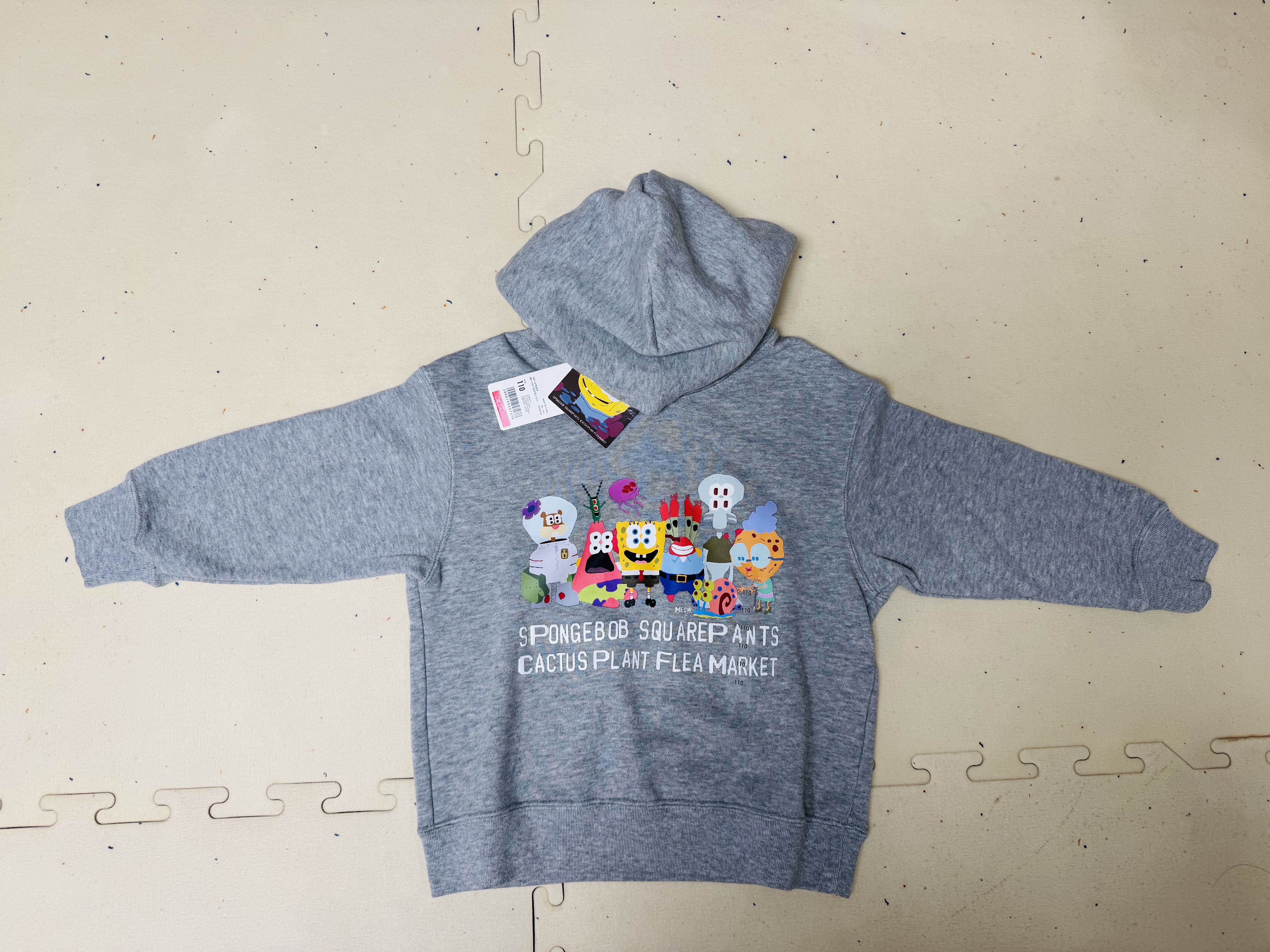 (Kids) Uniqlo UT x CPFM x SpongeBob Sweat Pull Parka A Gray - KR 착용 스타일