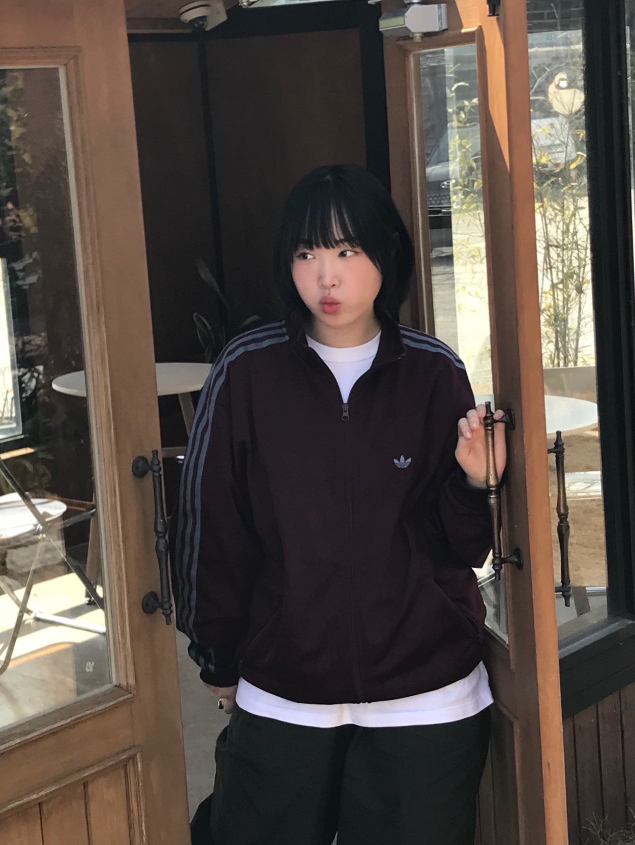 Adidas Originals Beckenbauer Track Jacket Maroon - KR Sizing 착용 스타일
