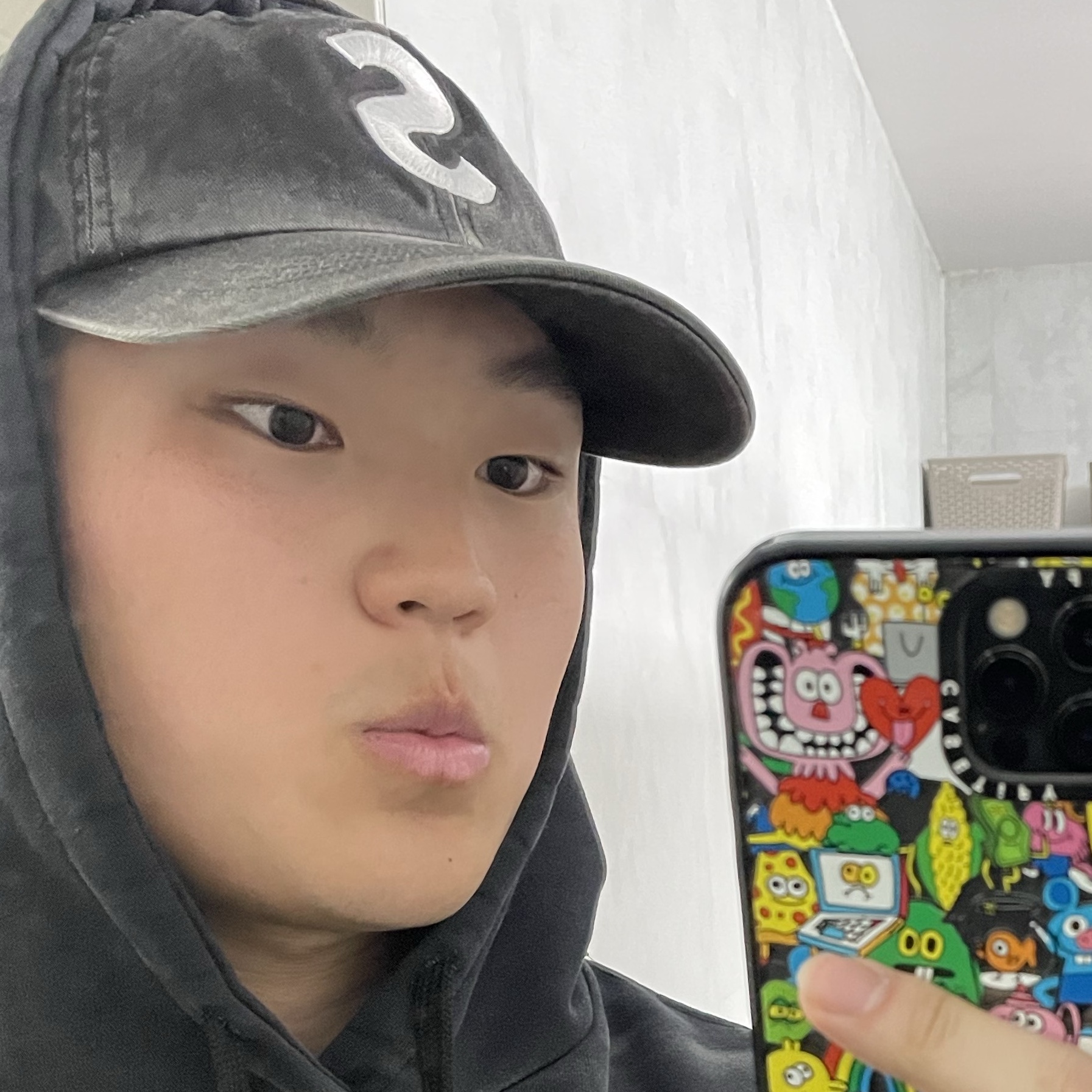 Supreme Pigment Print S Logo 6-Panel Black - 23FW 착용 스타일 - 2