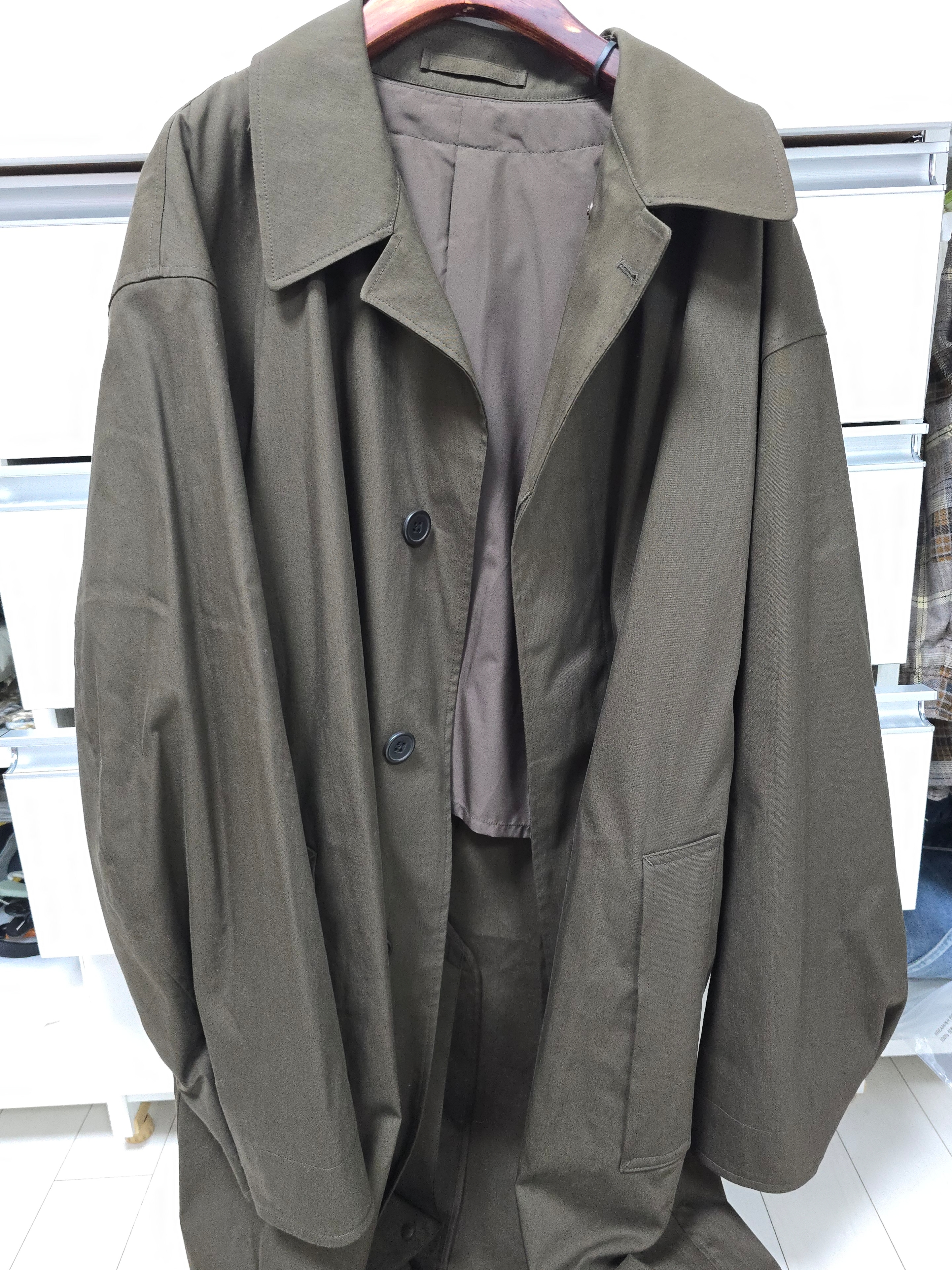 Uniqlo U Oversized Single Breast Coat Brown - KR 착용 스타일
