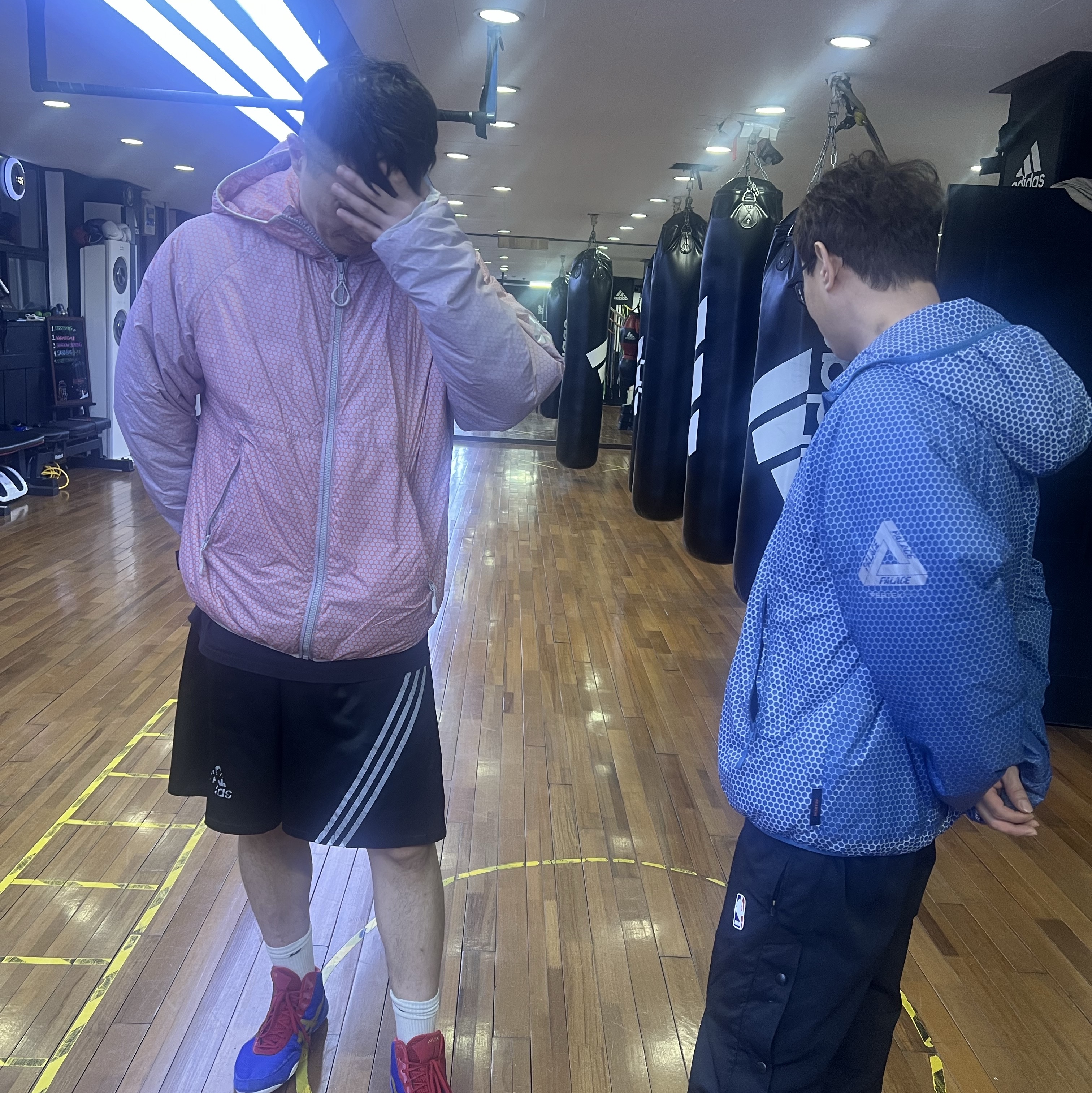 Palace Hexagon Pertex Quilted Jacket Blue - 24SS 착용 스타일