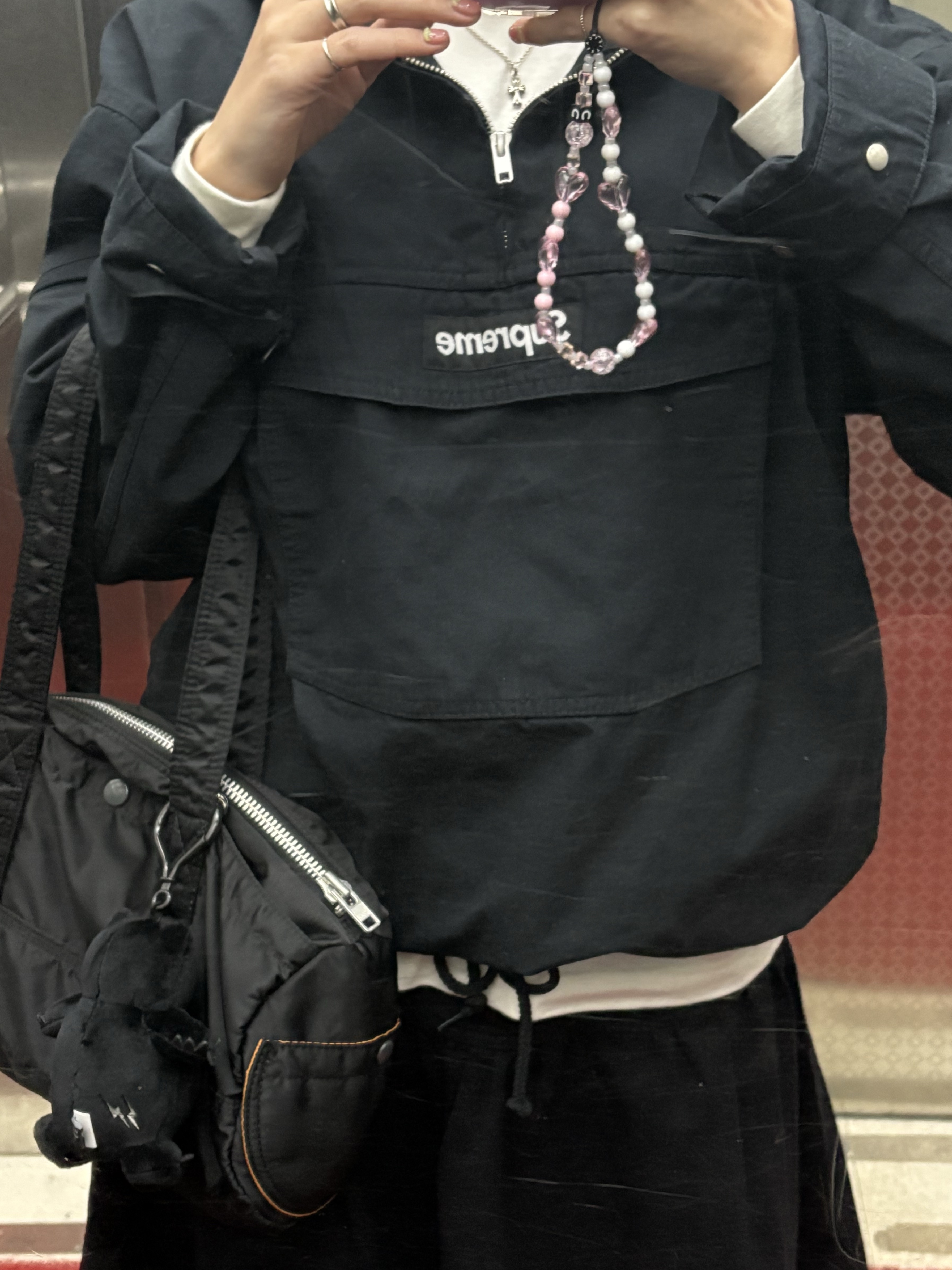 Supreme Cotton Utility Anorak Black - 24SS, (GS) Nike Air Force 1 LE White 착용 스타일 - 3