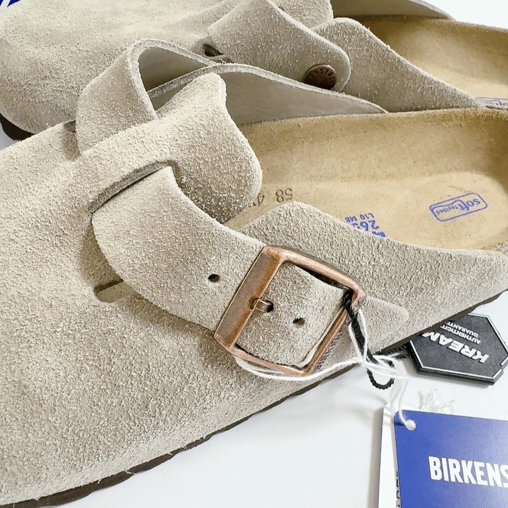 Birkenstock Boston Soft Footbed Taupe - Regular 착용 스타일 - 2
