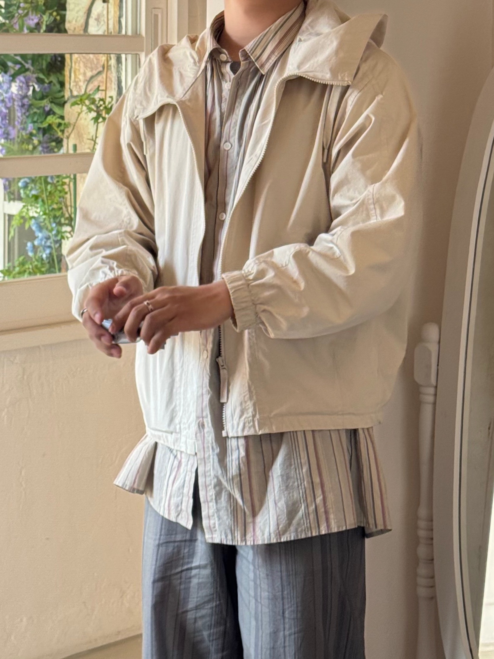 유니클로 U 오버사이즈 후드 블루종 퍼플, 뉴발란스 x 오라리 990v4 메이드 인 USA 런던 포그 착용 스타일 - 4