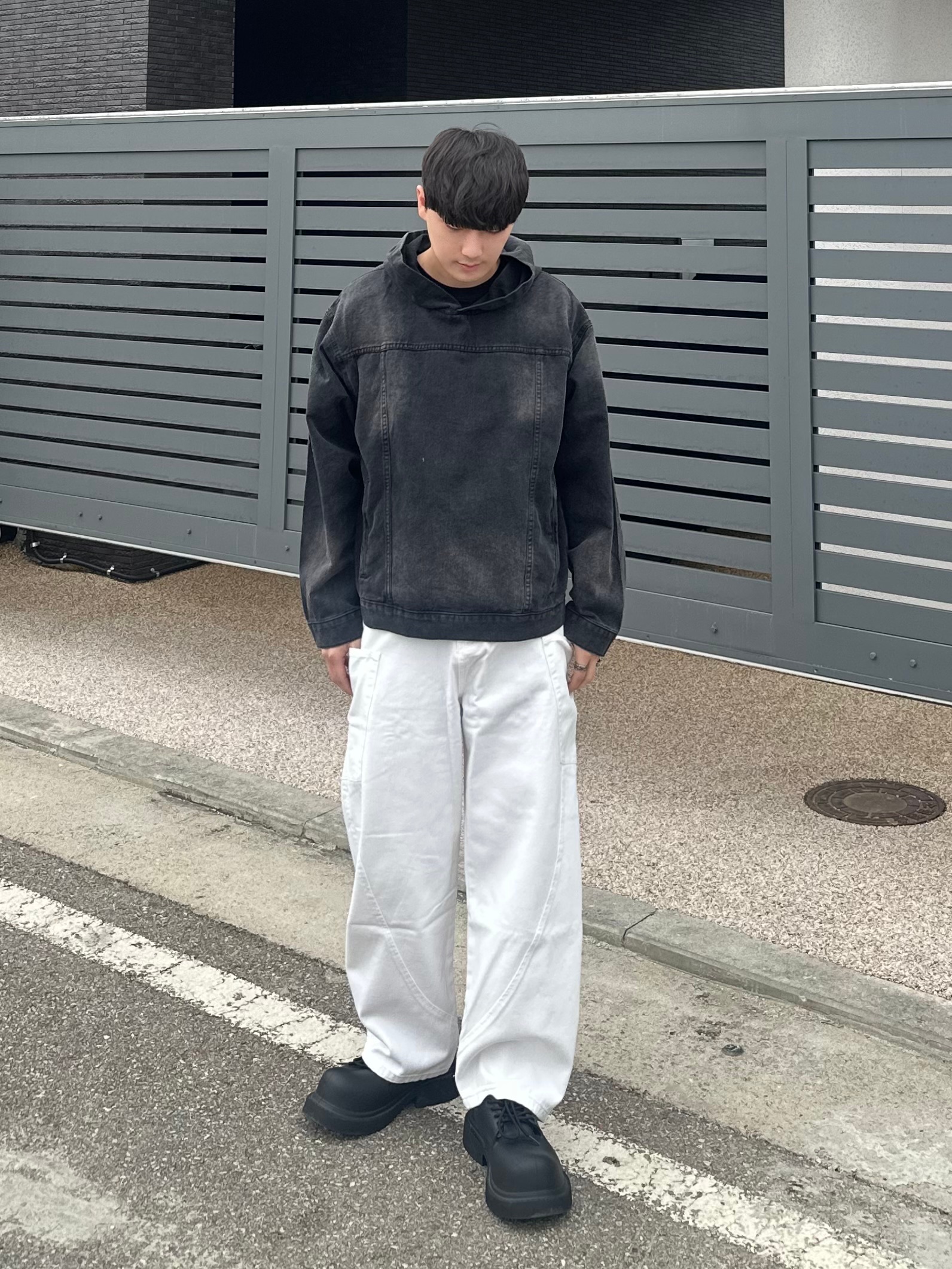 Balenciaga Steroid Derby Black 착용 스타일 - 1