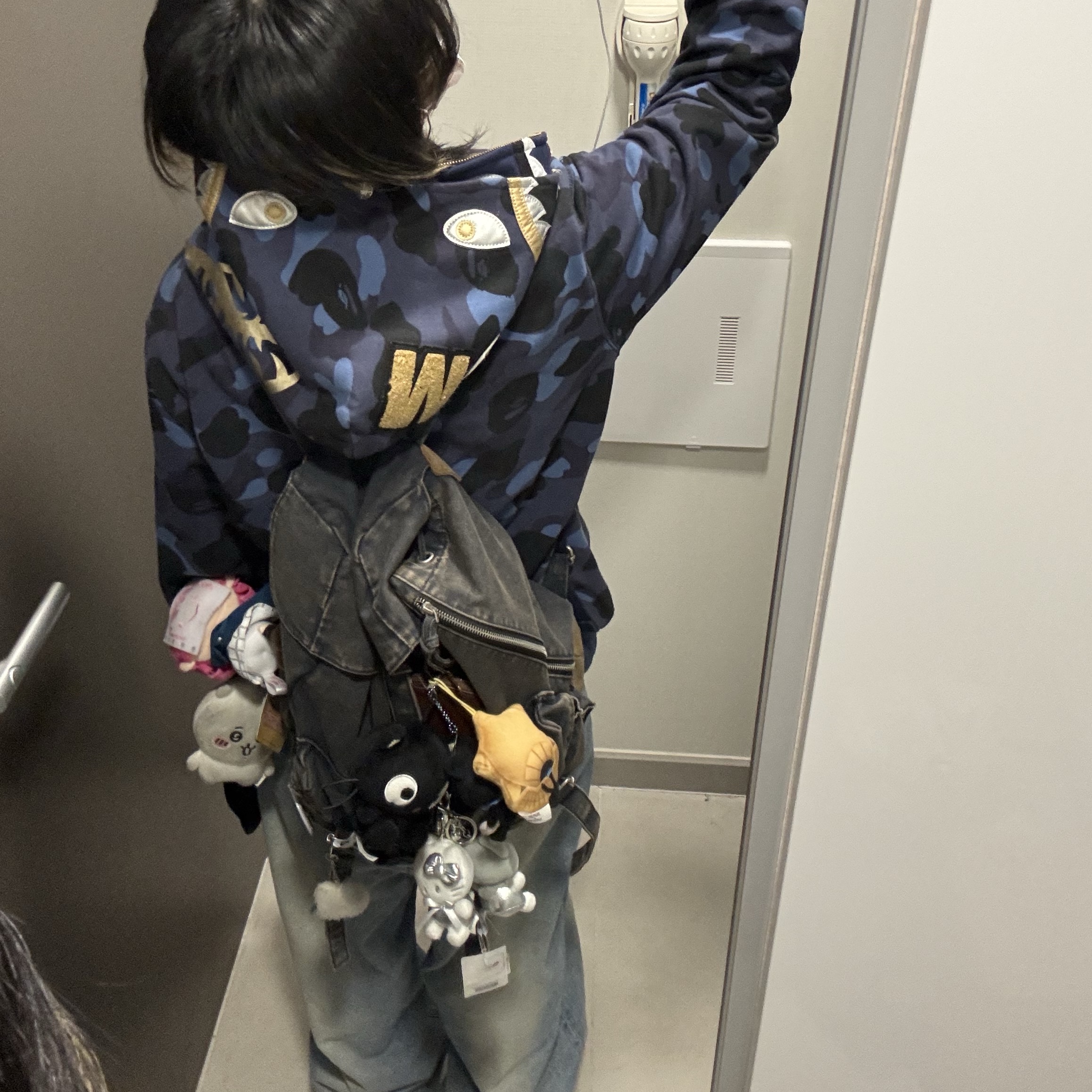 BAPE Color Camo Double Shark Full Zip Hoodie Navy Blue, Mahagrid x Evangelion Shinji iPhone Case Clear 착용 스타일 - 1