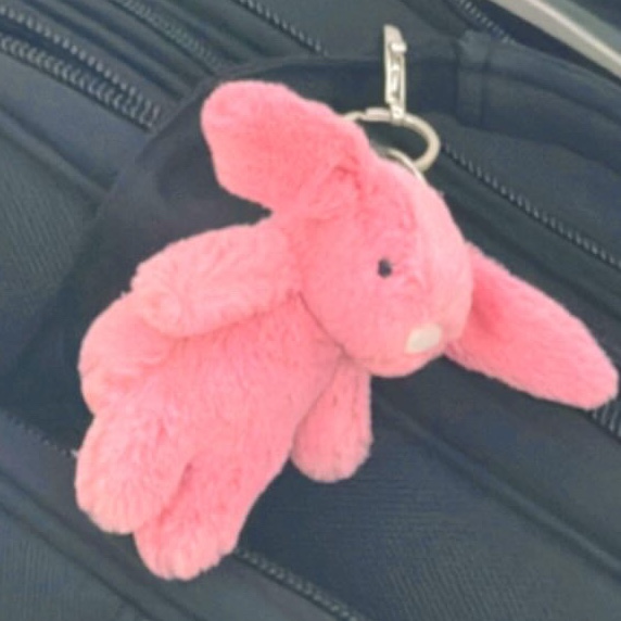Jellycat Bashful Bunny Bag Charm Pink 착용 스타일