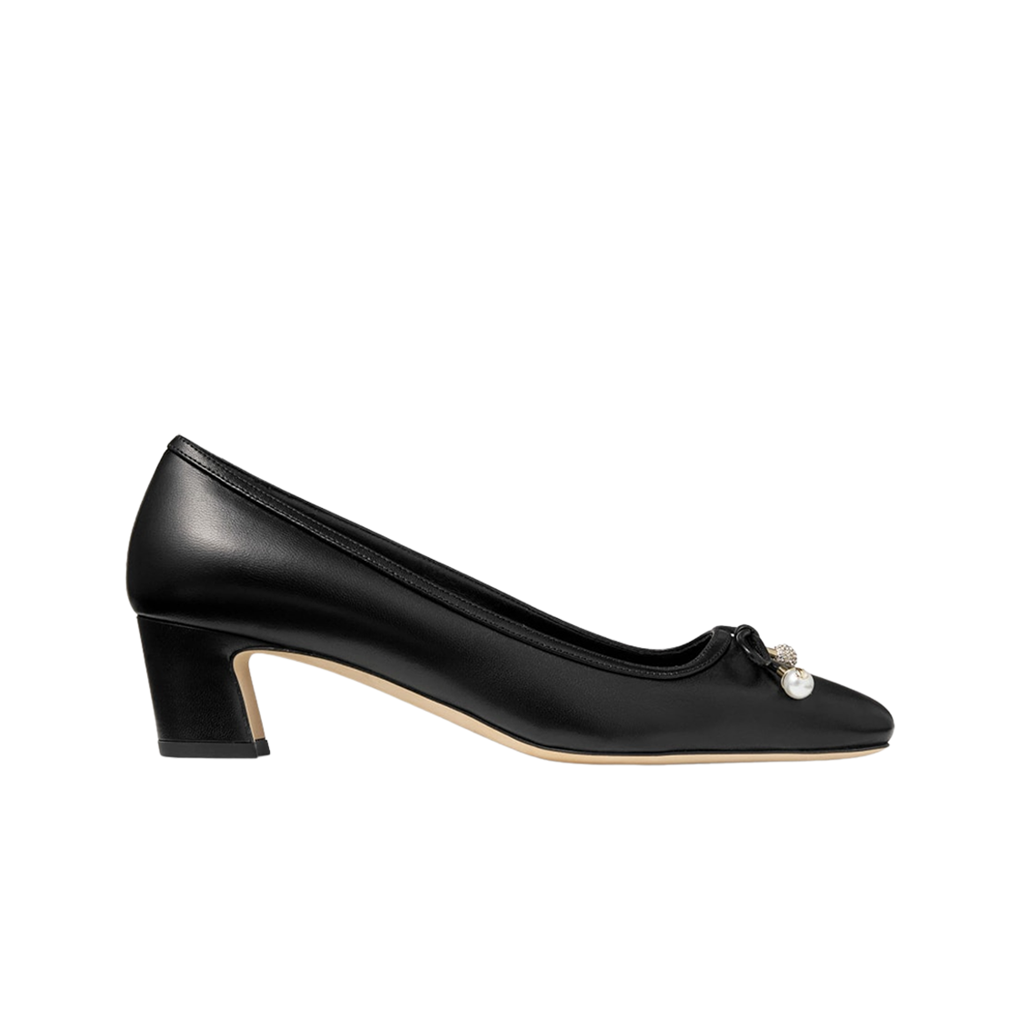 (W) 지미추 엘메 45 나파 레더 펌프스 블랙((W) Jimmy Choo Elme 45 Nappa Leather Pumps Black)