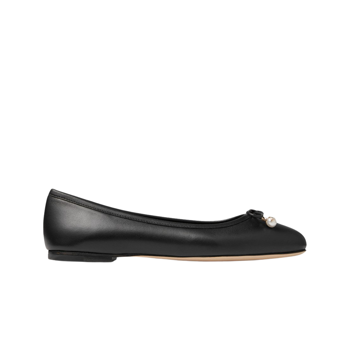 (W) 지미추 엘메 나파 레더 플랫 블랙((W) Jimmy Choo Elme Nappa Leather Flat Black)