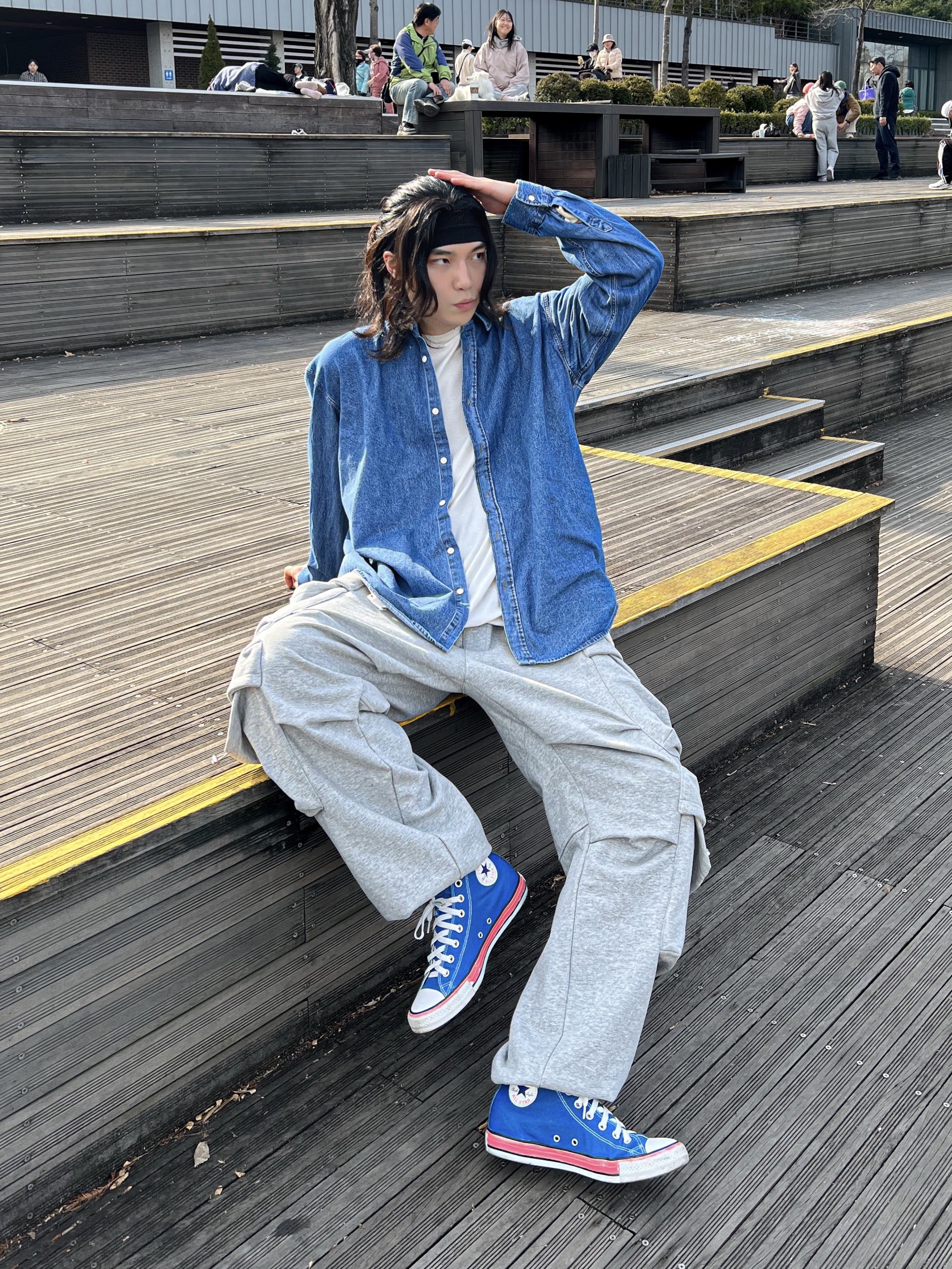 Converse Chuck 70 High Rush Blue 착용 스타일 - 4