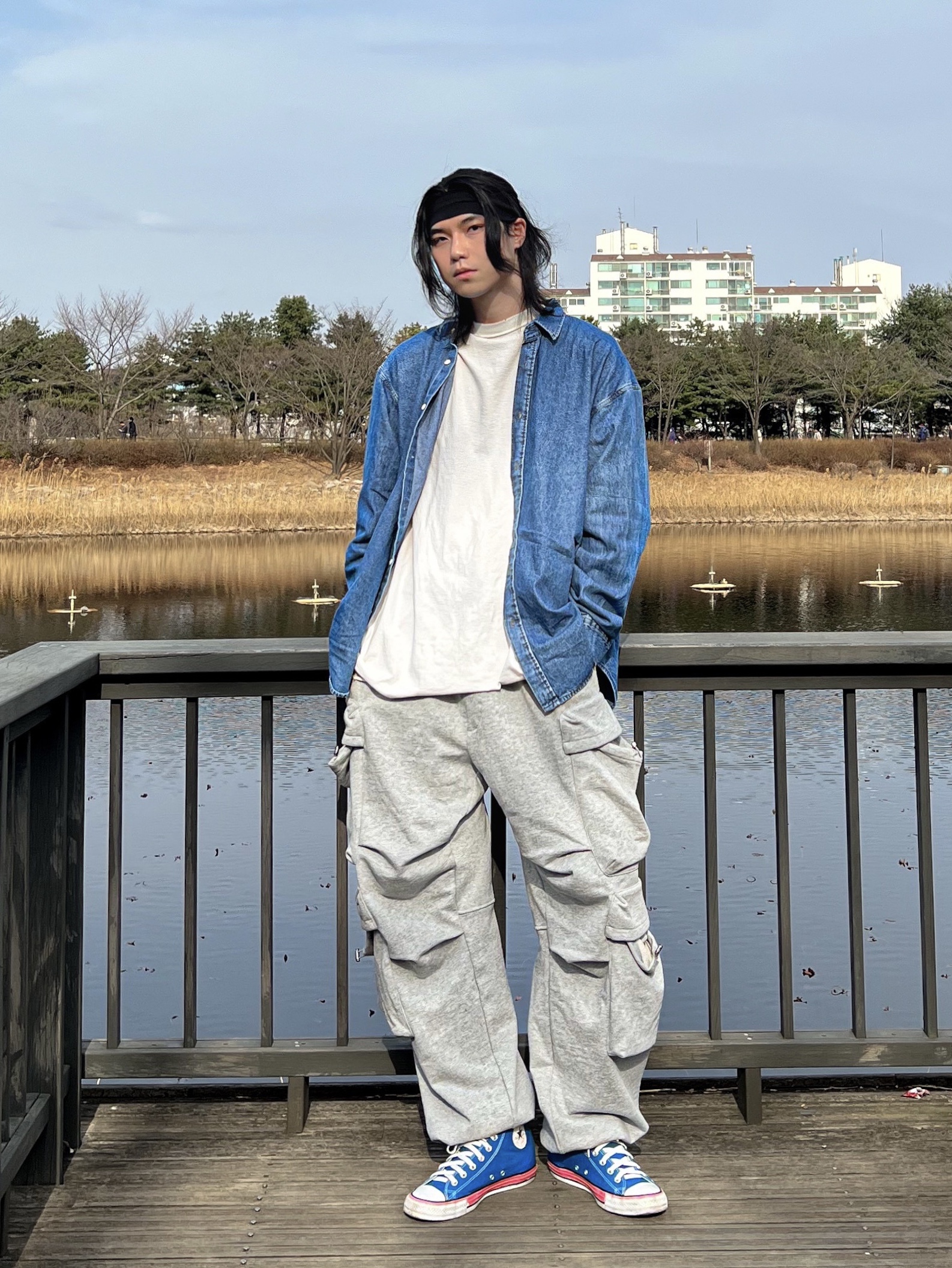 Converse Chuck 70 High Rush Blue 착용 스타일 - 2