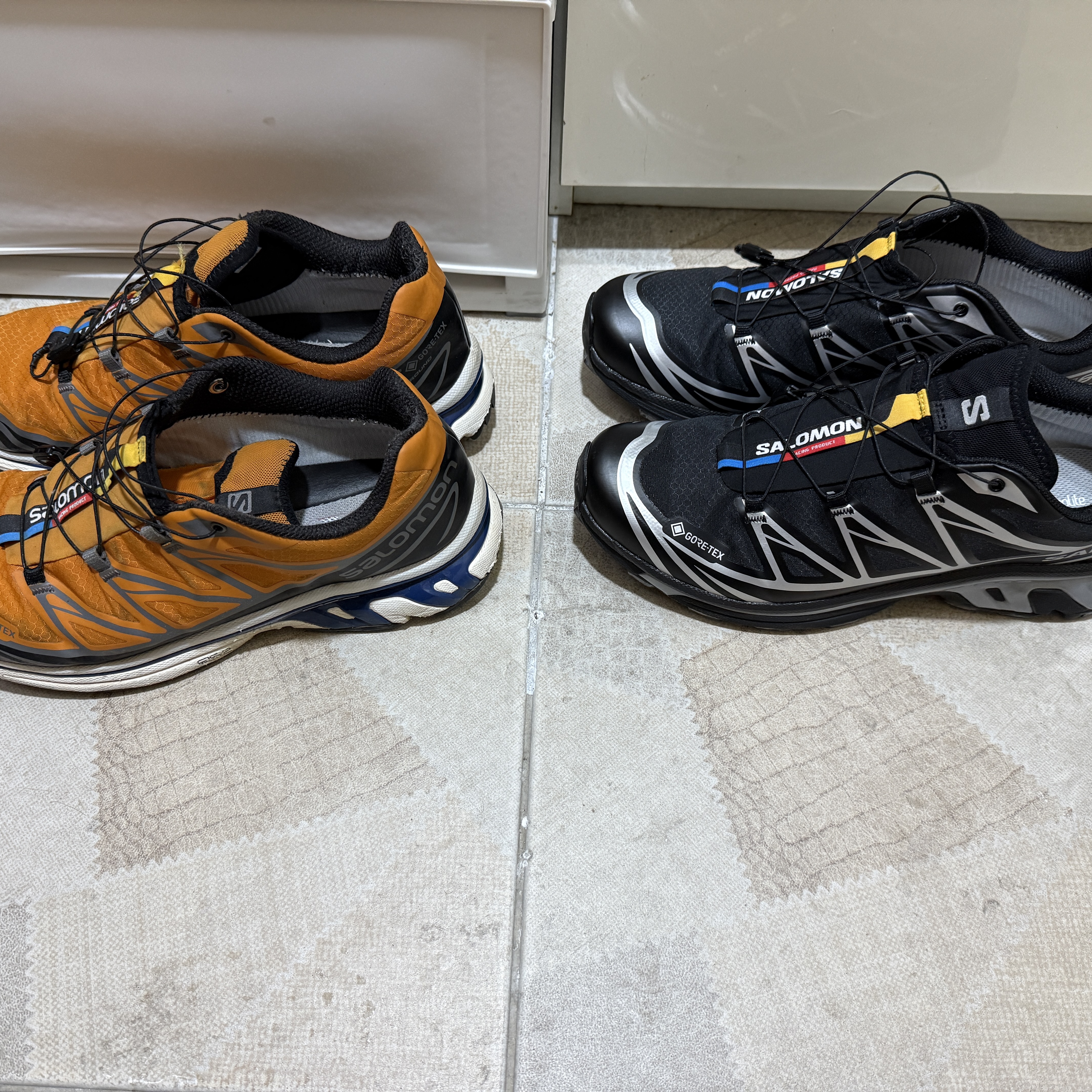 Salomon XT-6 GTX Black Silver, Salomon XT-6 Gore-Tex Utility Marmalade 착용 스타일