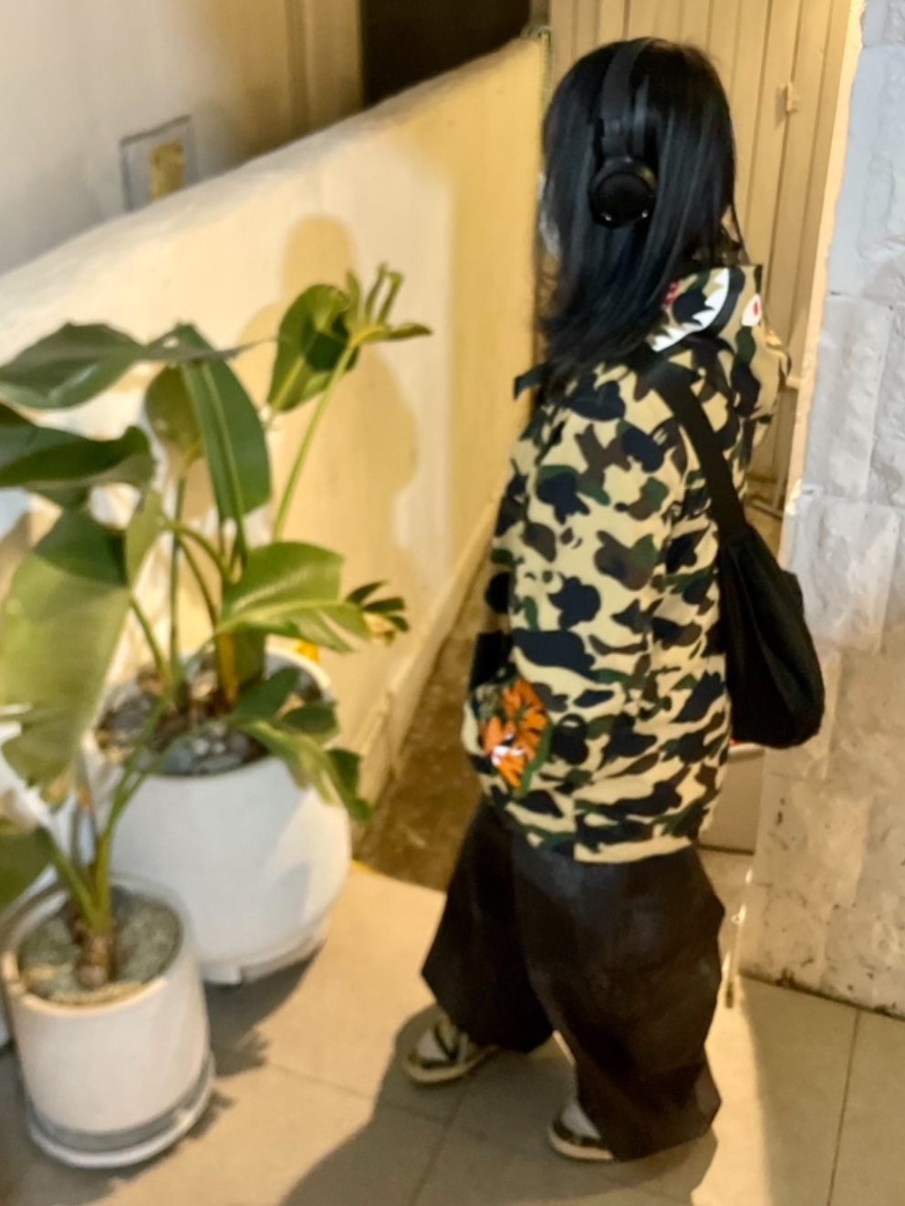 Adidas x BAPE Forum 84 Low Green Camo 착용 스타일