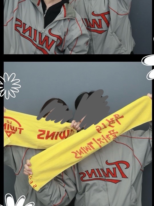 BDNS x LG TWINS Dugout Jacket Grey 착용 스타일