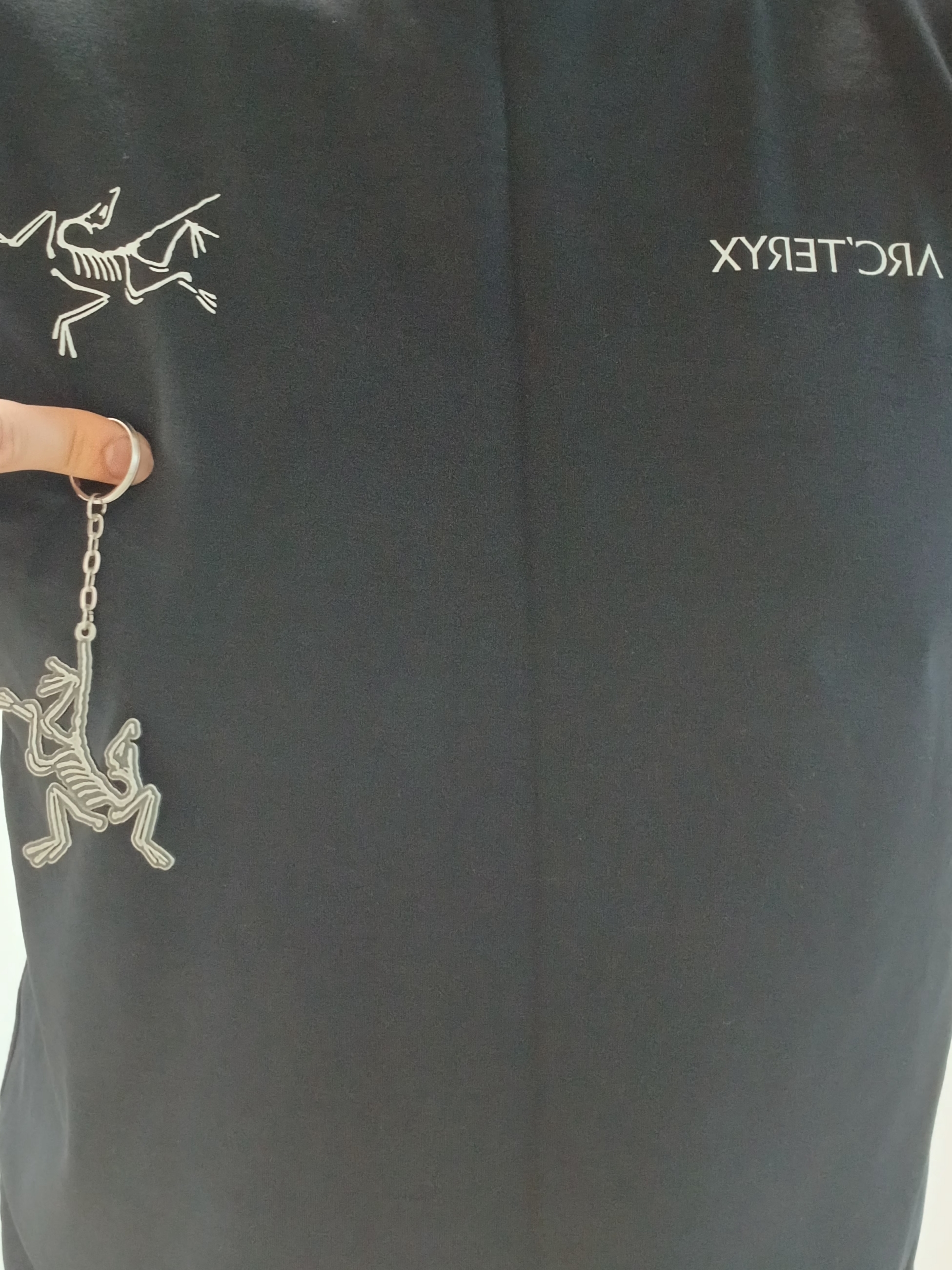Arc'teryx Keyring Metal, Arc'teryx Captive Split T-Shirt Black 착용 스타일 - 6