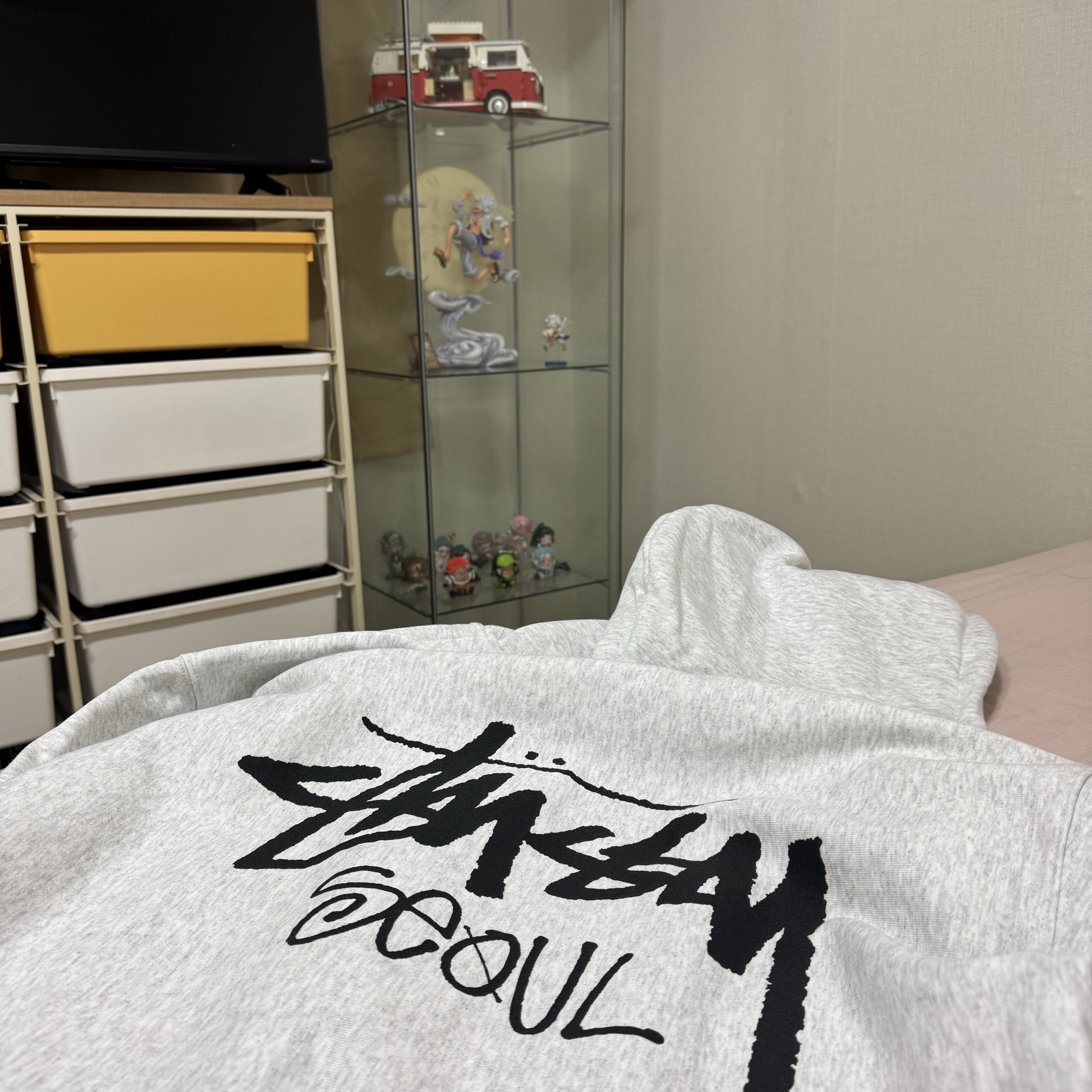 Stussy Stock Seoul Zip Hood Ash Heather 착용 스타일