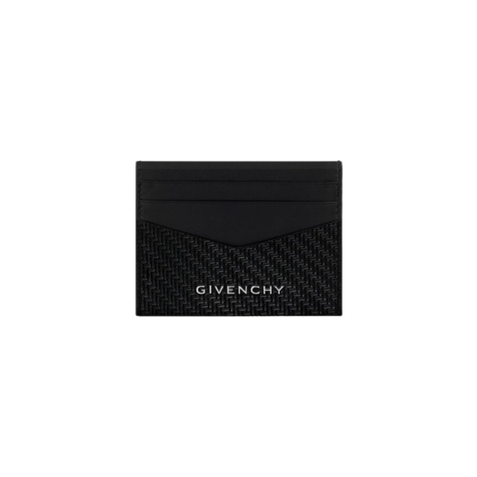 Givenchy Card Holder in Braided Effect Leather Black