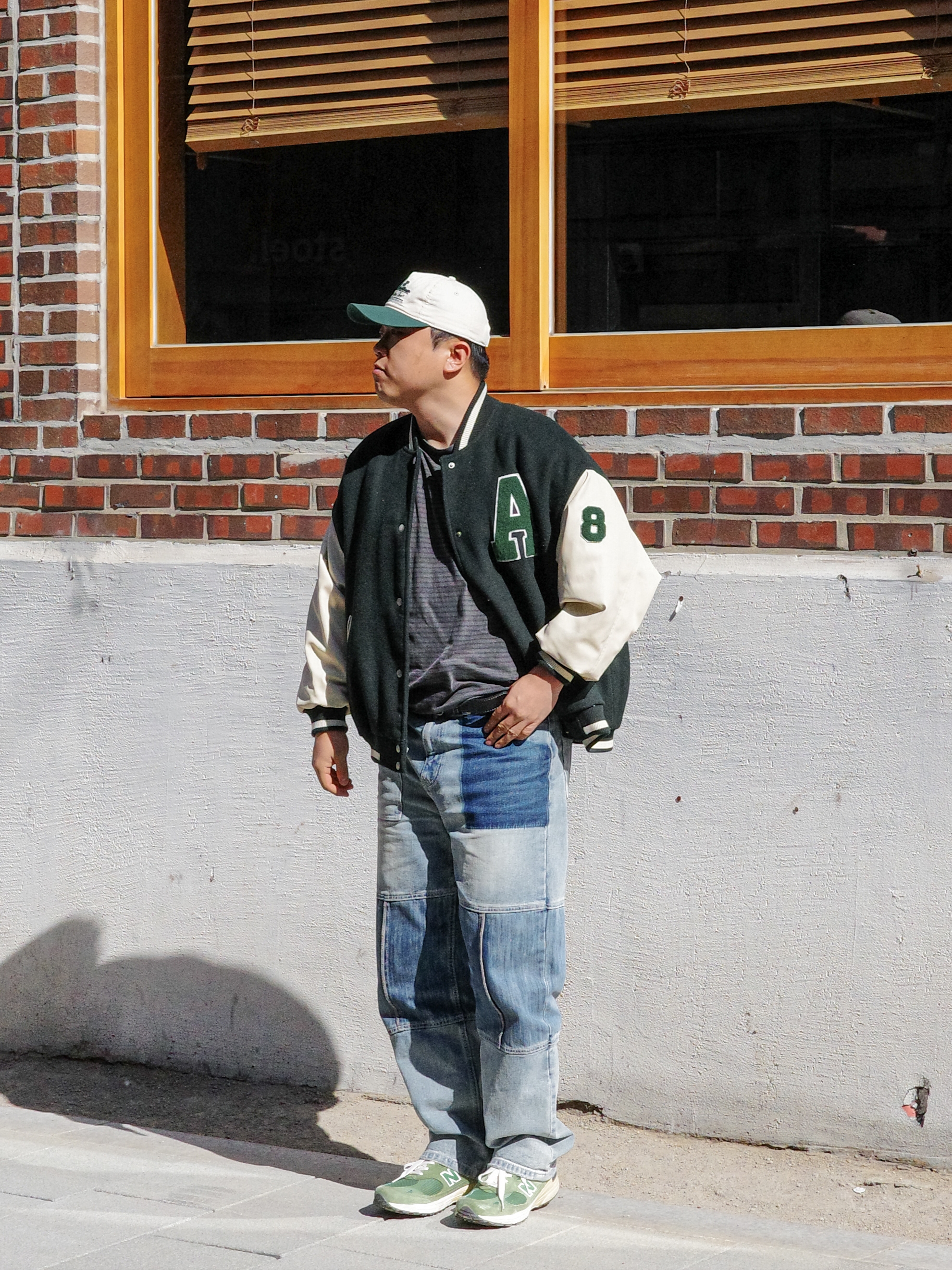 Aime Leon Dore Unisphere Hat Pristine, New Balance 993 Made in USA Chive Sea Salt 착용 스타일