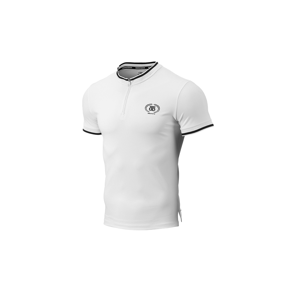 본투윈 더블 B 엠블럼 하프집업 티셔츠 화이트(BORN TO WIN Double B Emblem Half Zip Up Jersey White) - 2