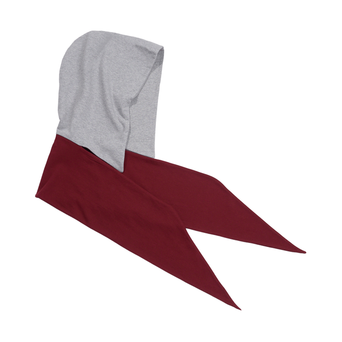 경 타이 후드 그레이 & 버건디(Gyeong Tie Hooded Gray & Burgundy) - 3