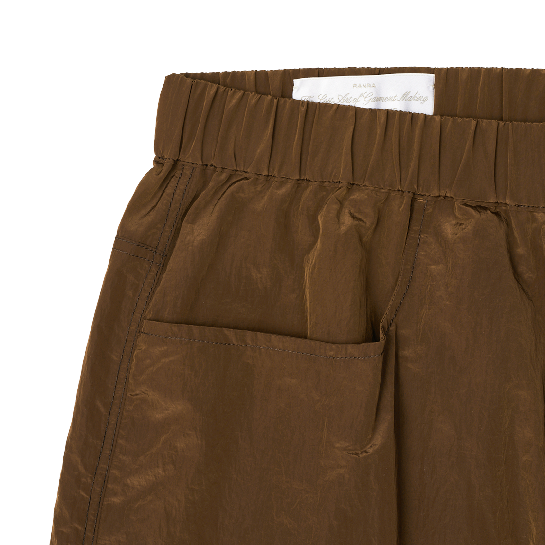 KM5BPASRR08BR Ranra Stroller Shiny Nylon Shorts Bronze Brown - 25SS - #3