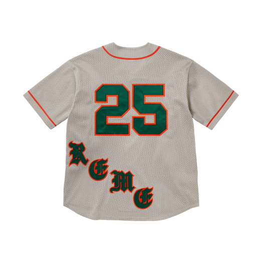 Supreme Old English Baseball Jersey Grey - 25SS