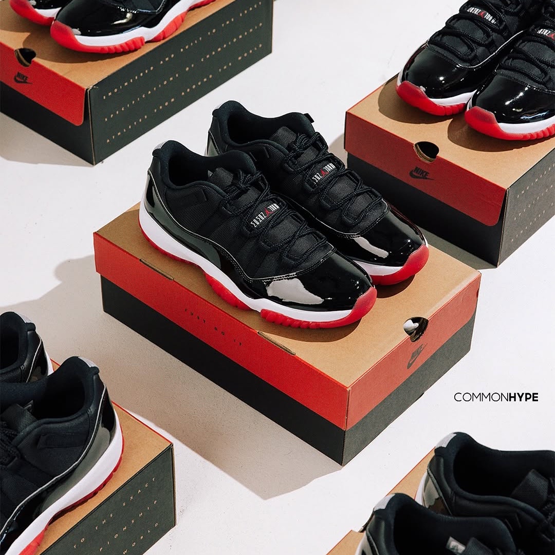 Jordan 11 CMFT Low Black Varsity Red 착용 스타일 - 2