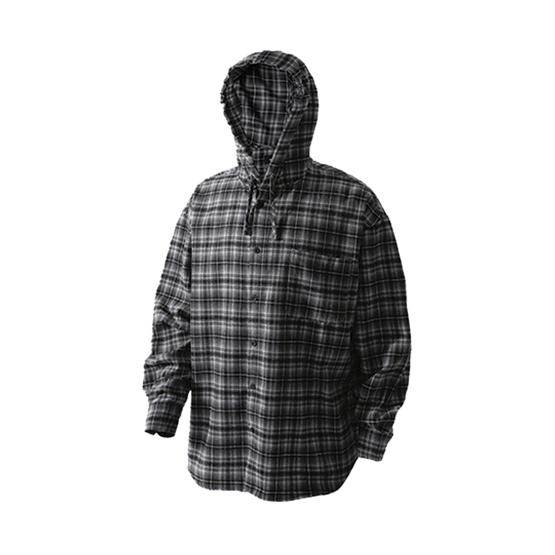 ROARINGRAD ♥ FLANNEL CHECK OVER HOOD SHIRT /追跡付 로어링라드 플란넬 체크 오버 후드 셔츠 블랙 | ROARINGRAD | KREAM