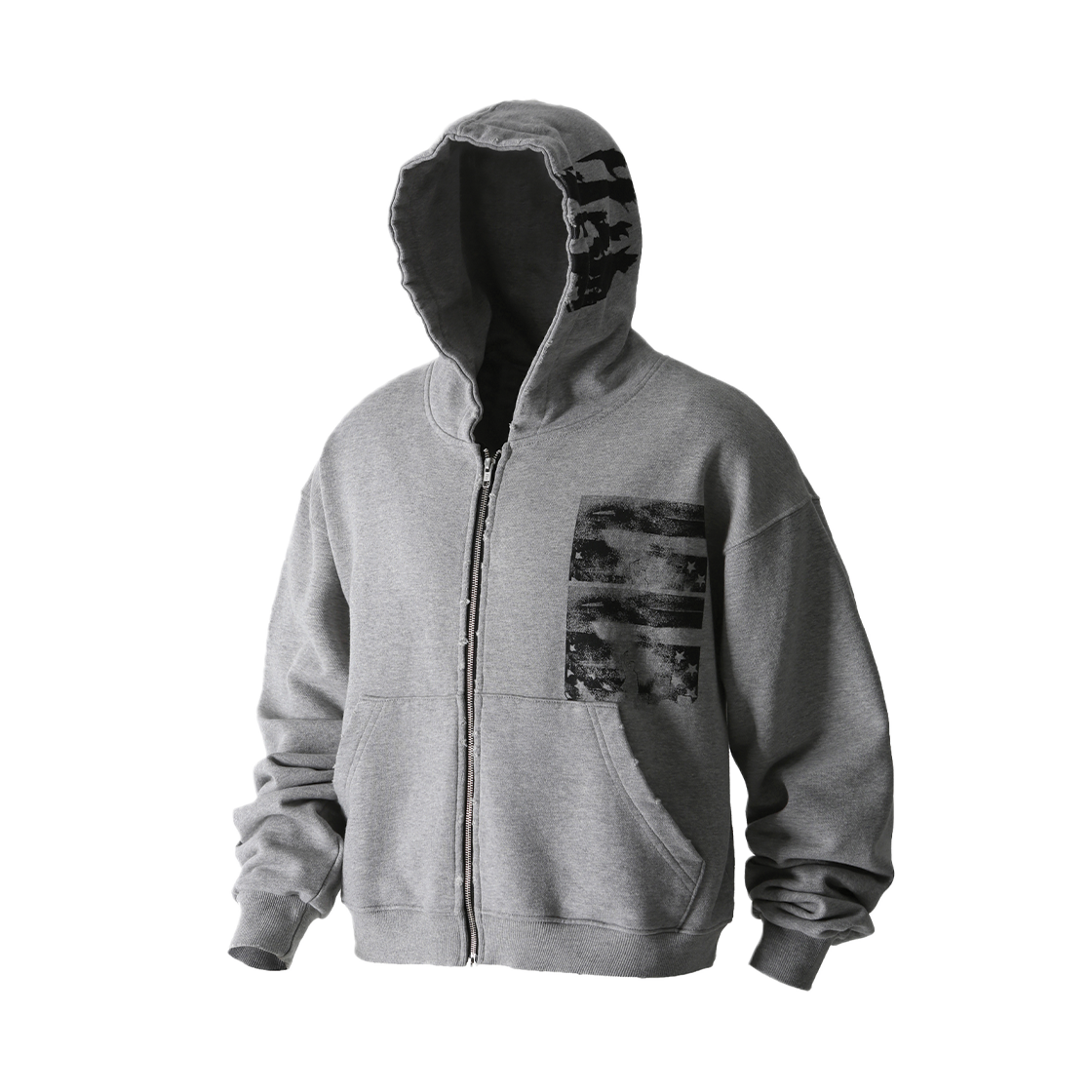 RR5SJK04GR ROARINGRAD Washed Hoodie Zip-Up Gray