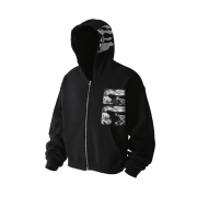 ROARINGRAD Washed Hoodie Zip-up Black