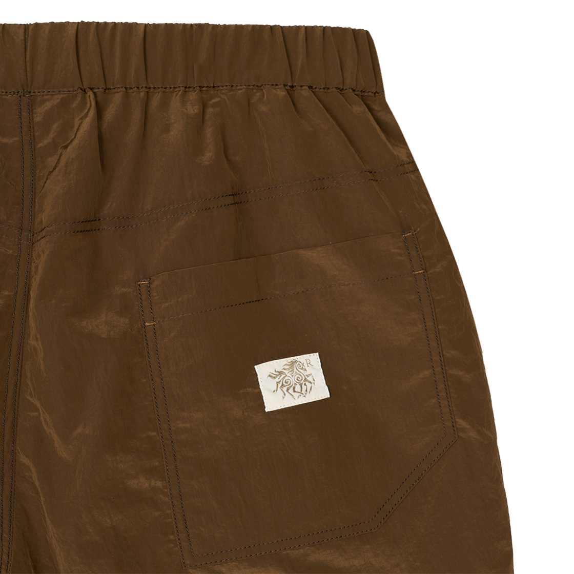 KM5BPASRR08BR Ranra Stroller Shiny Nylon Shorts Bronze Brown - 25SS - #6