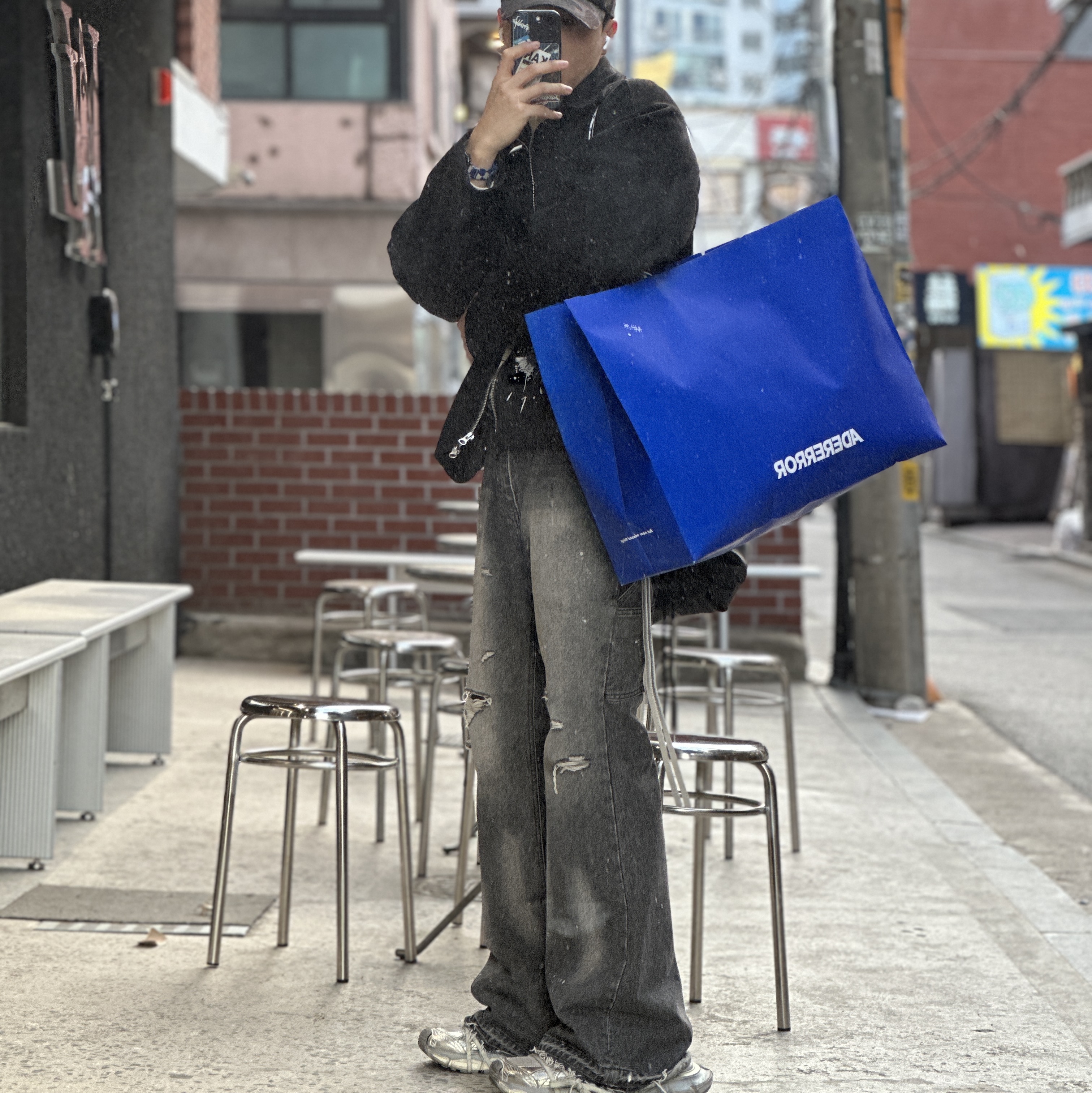 Balenciaga 3XL Sneakers Light Beige, Ader Error Tenit Watch Strap Z-Blue 착용 스타일 - 2