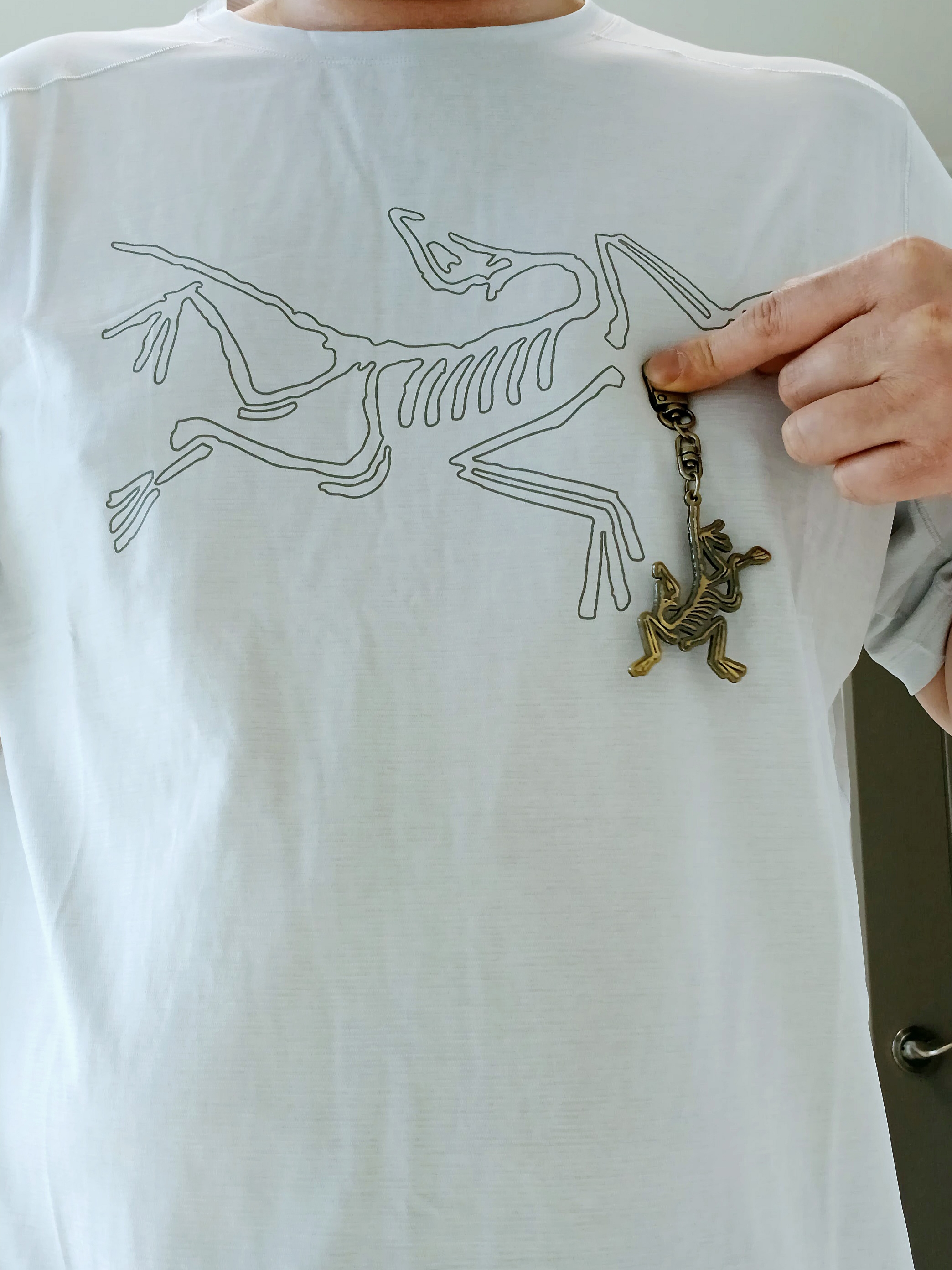 Arc'teryx Cormac Logo SS T-Shirt Atmos Heather 착용 스타일 - 2