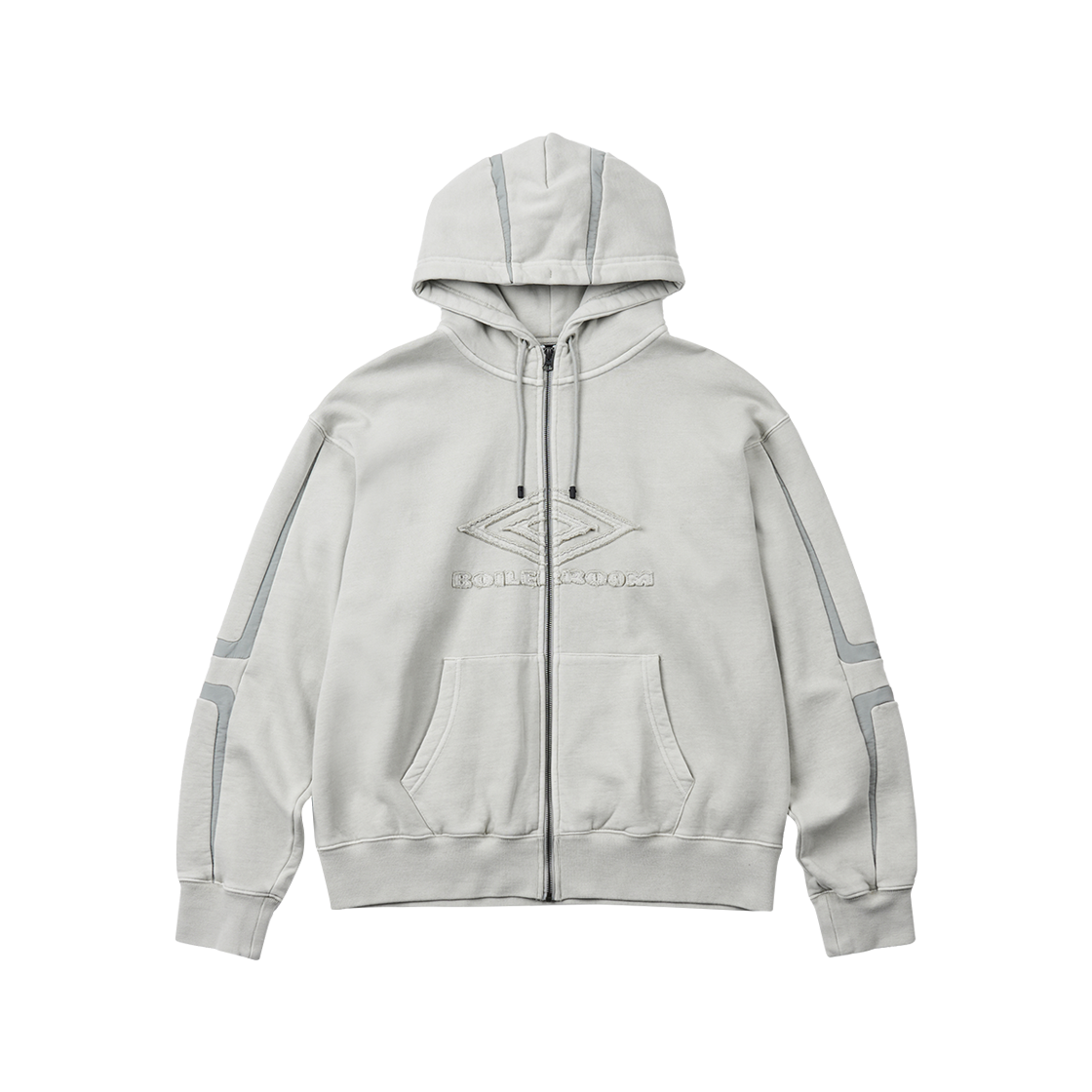 보일러룸 아플리케 후디 그레이 - 25SS(Boiler Room Applique Hoody Grey - 25SS)