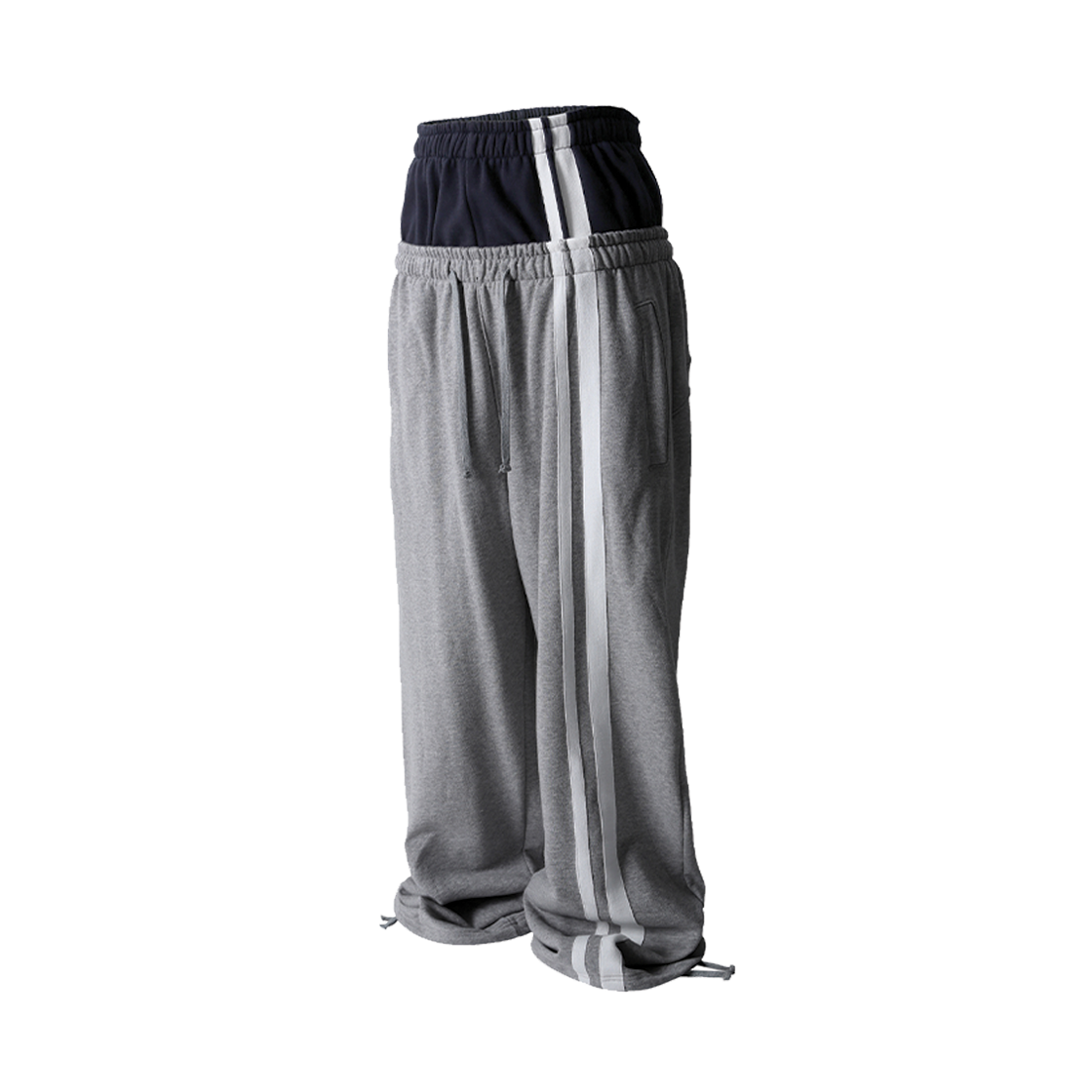 로어링라드 더블 웨이스트 스웻 팬츠 그레이(ROARINGRAD Double Waist Sweat Pants Gray)