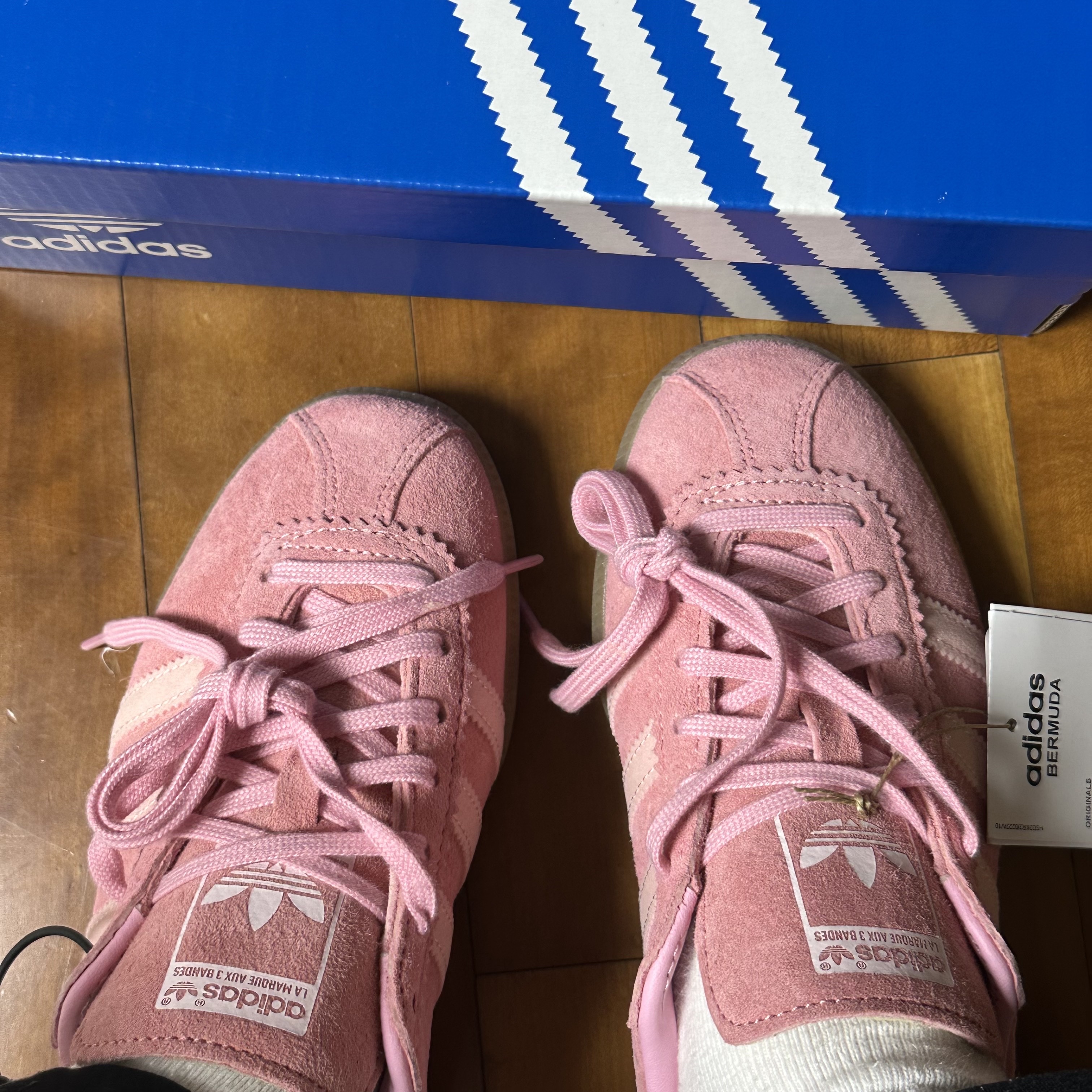 Adidas Bermuda Glow Pink 착용 스타일