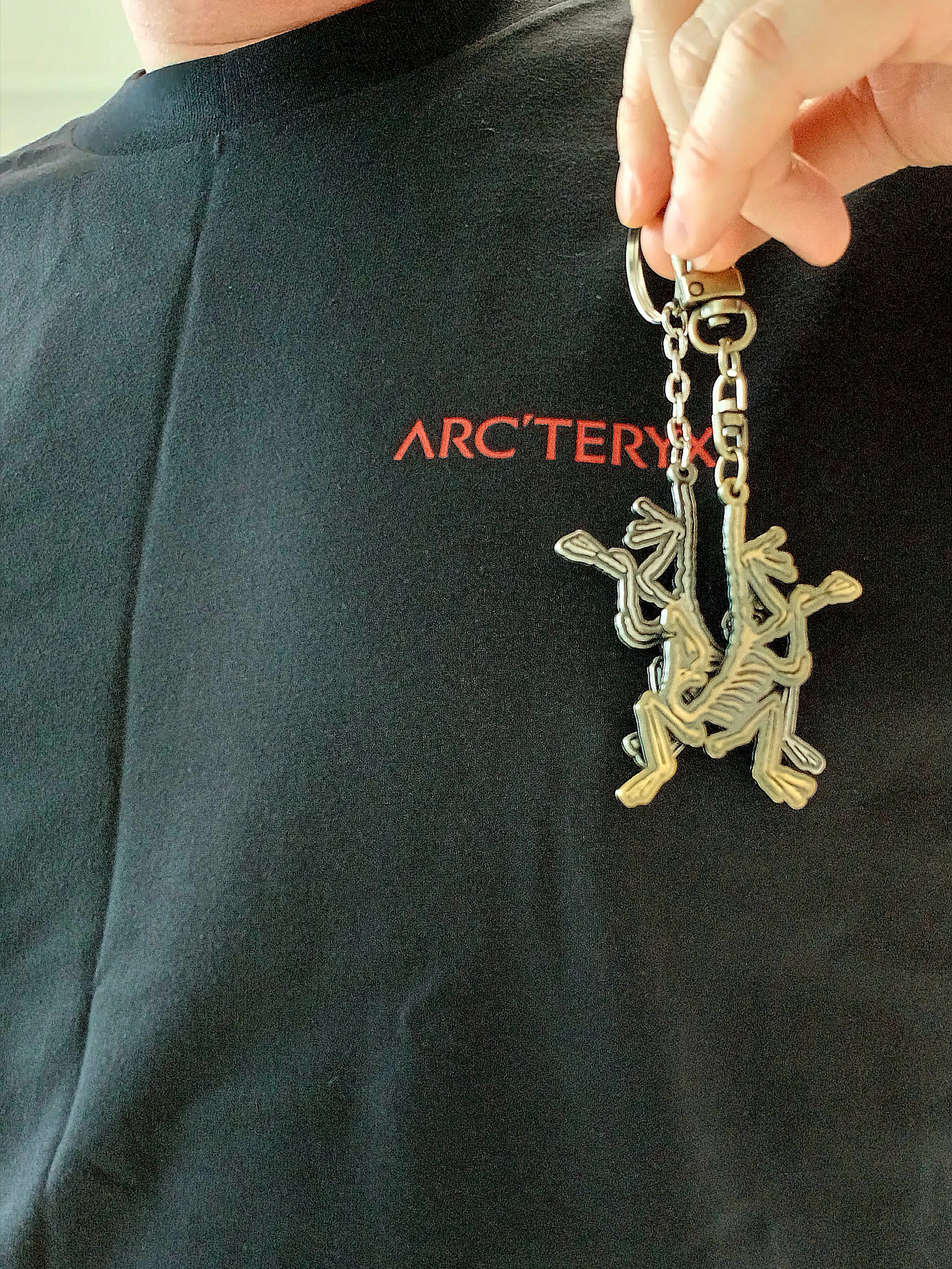 Arc'teryx Kragg SL Cotton Blurred Bird SS T-Shirt Black Dynasty, Arc'teryx Keyring Metal 착용 스타일 - 2