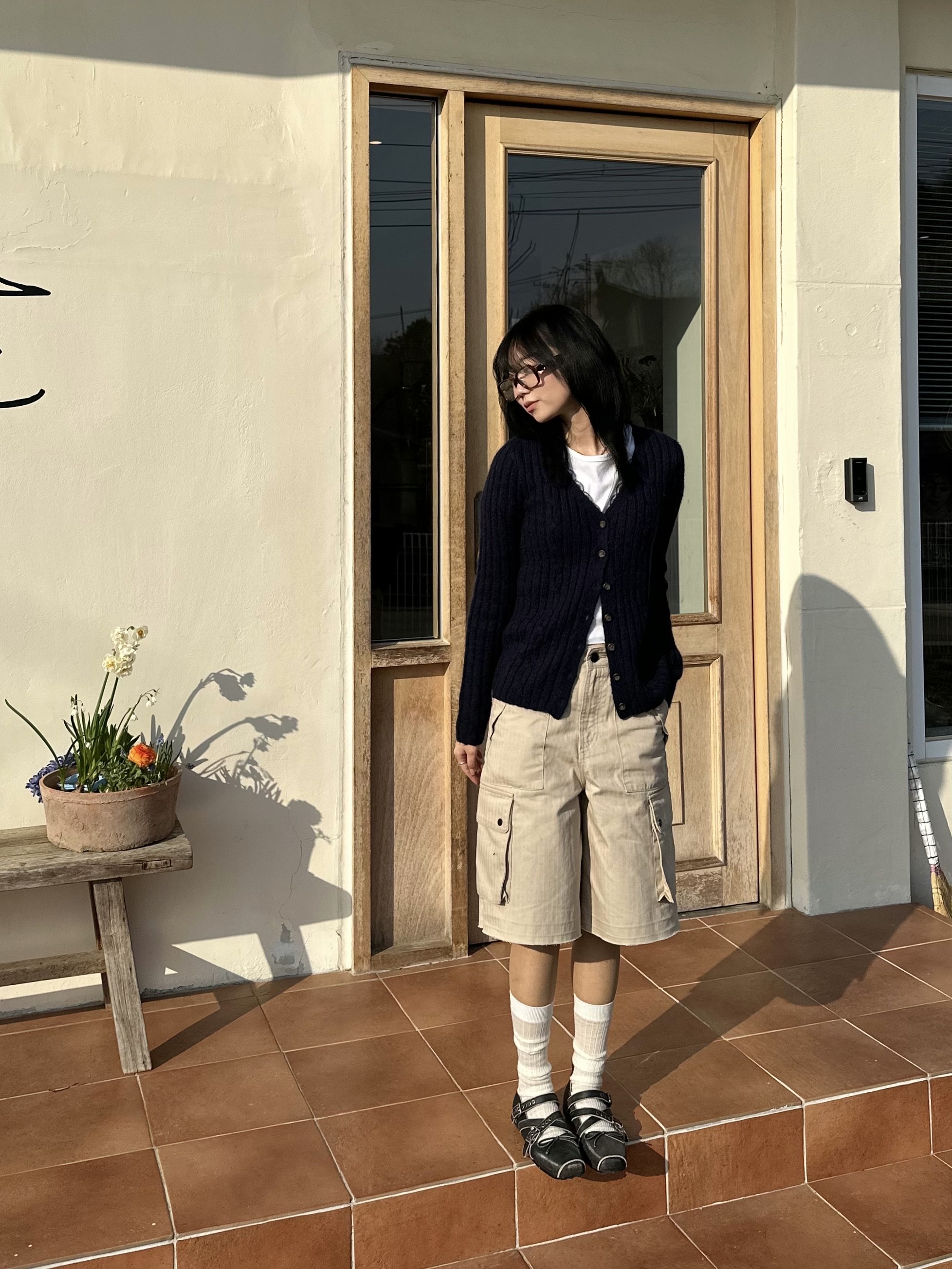 Gentle Monster x Maison Margiela MM114 Tortoiseshell Clear 착용 스타일 - 1