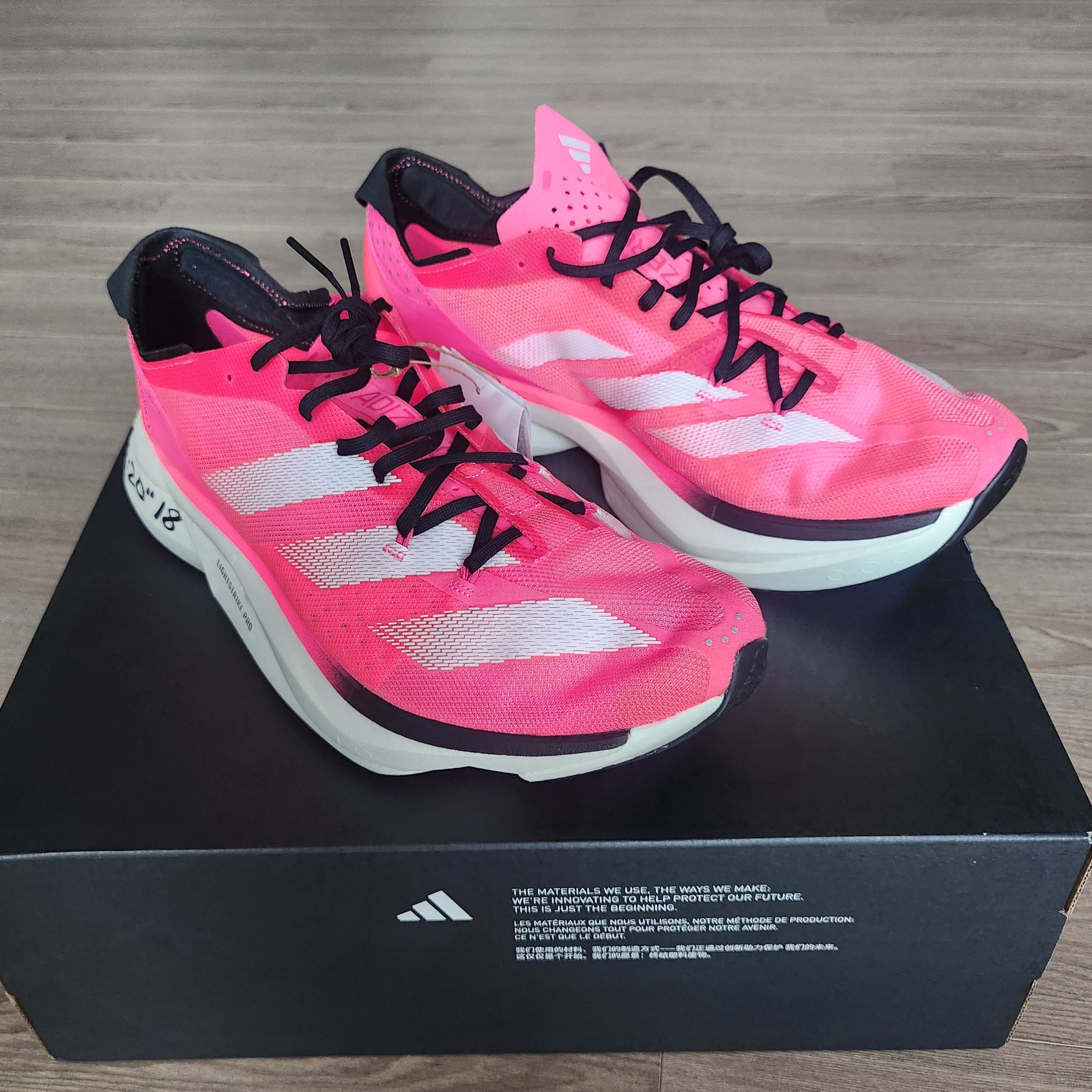 Adidas Adizero Adios Pro 3 Lucid Pink Cloud White 착용 스타일