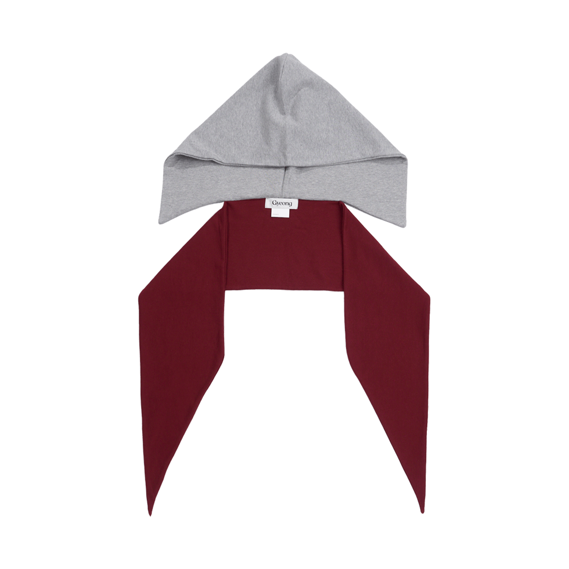 경 타이 후드 그레이 & 버건디(Gyeong Tie Hooded Gray & Burgundy) - 2