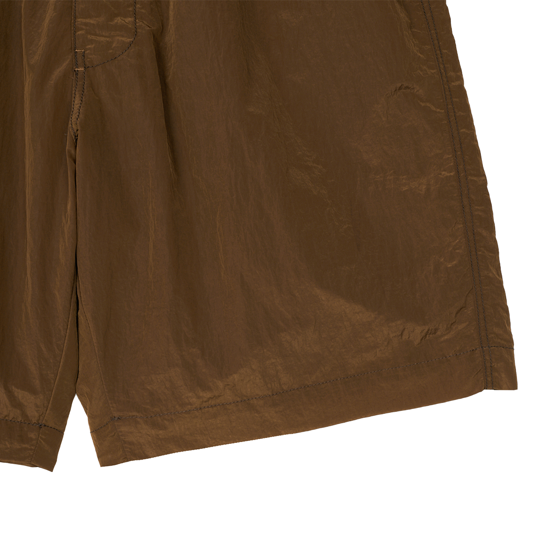 KM5BPASRR08BR Ranra Stroller Shiny Nylon Shorts Bronze Brown - 25SS - #4
