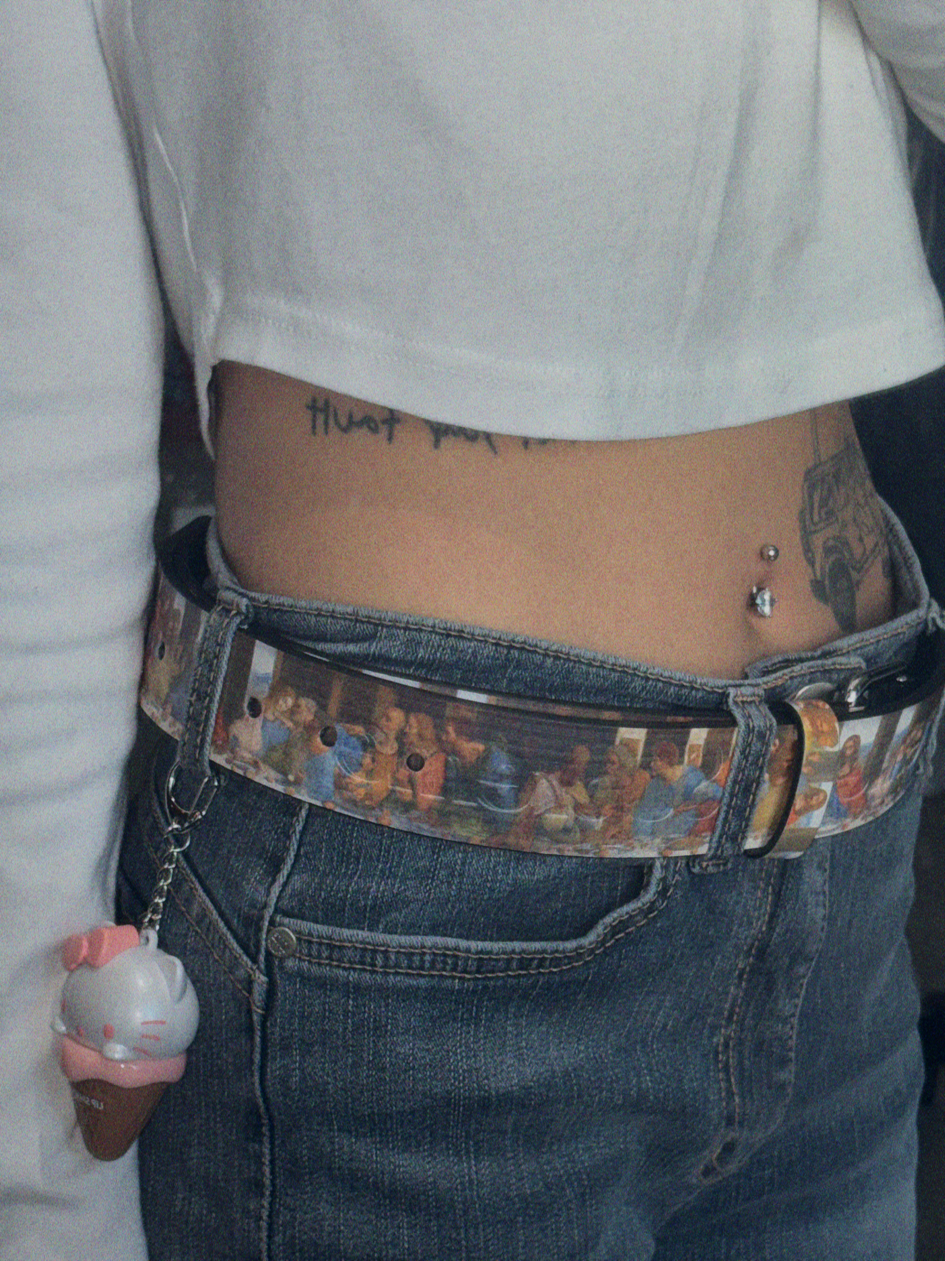 Supreme Last Supper Leather Belt Multicolor - 25SS 착용 스타일