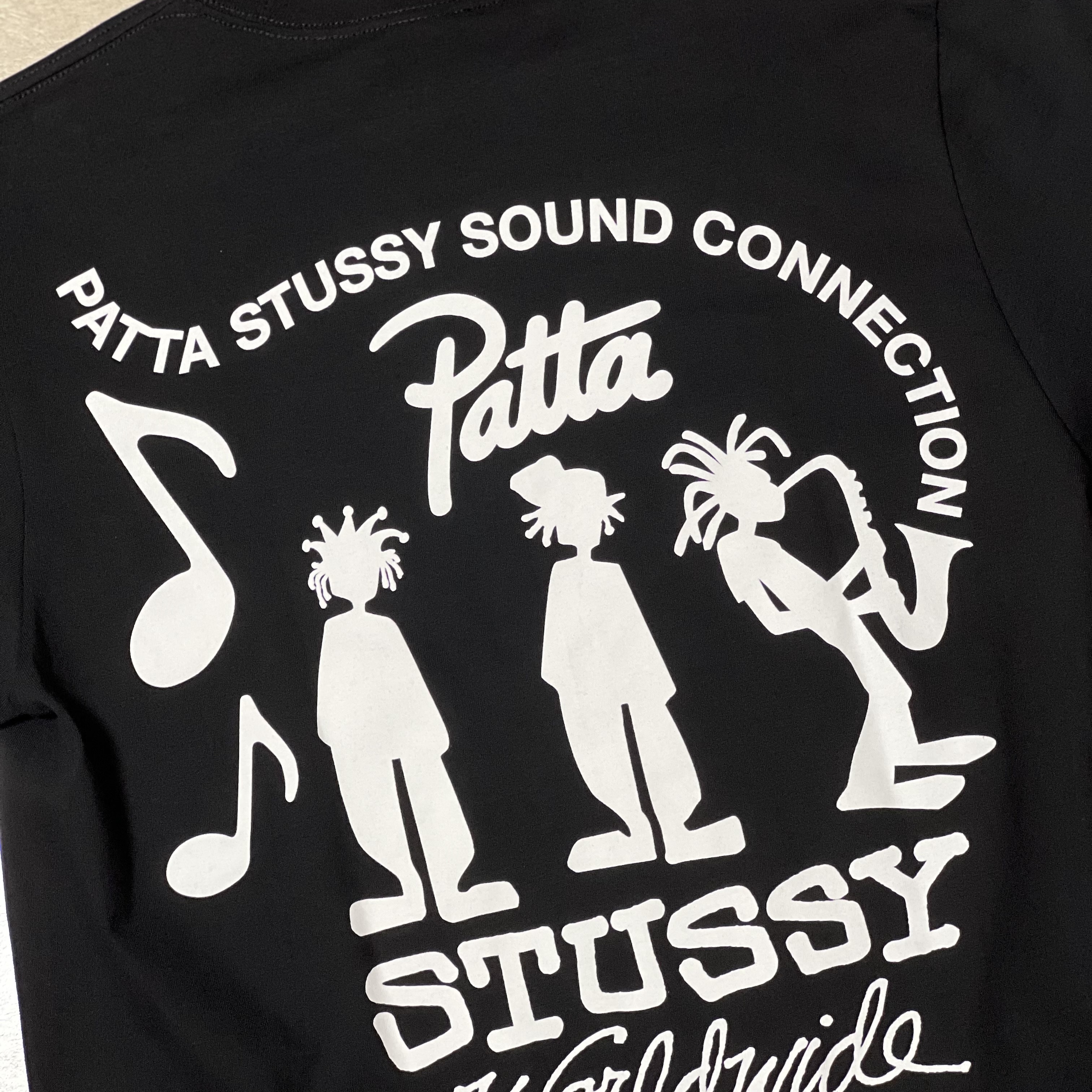 Stussy x Patta Sound Connection T-Shirt Black 착용 스타일