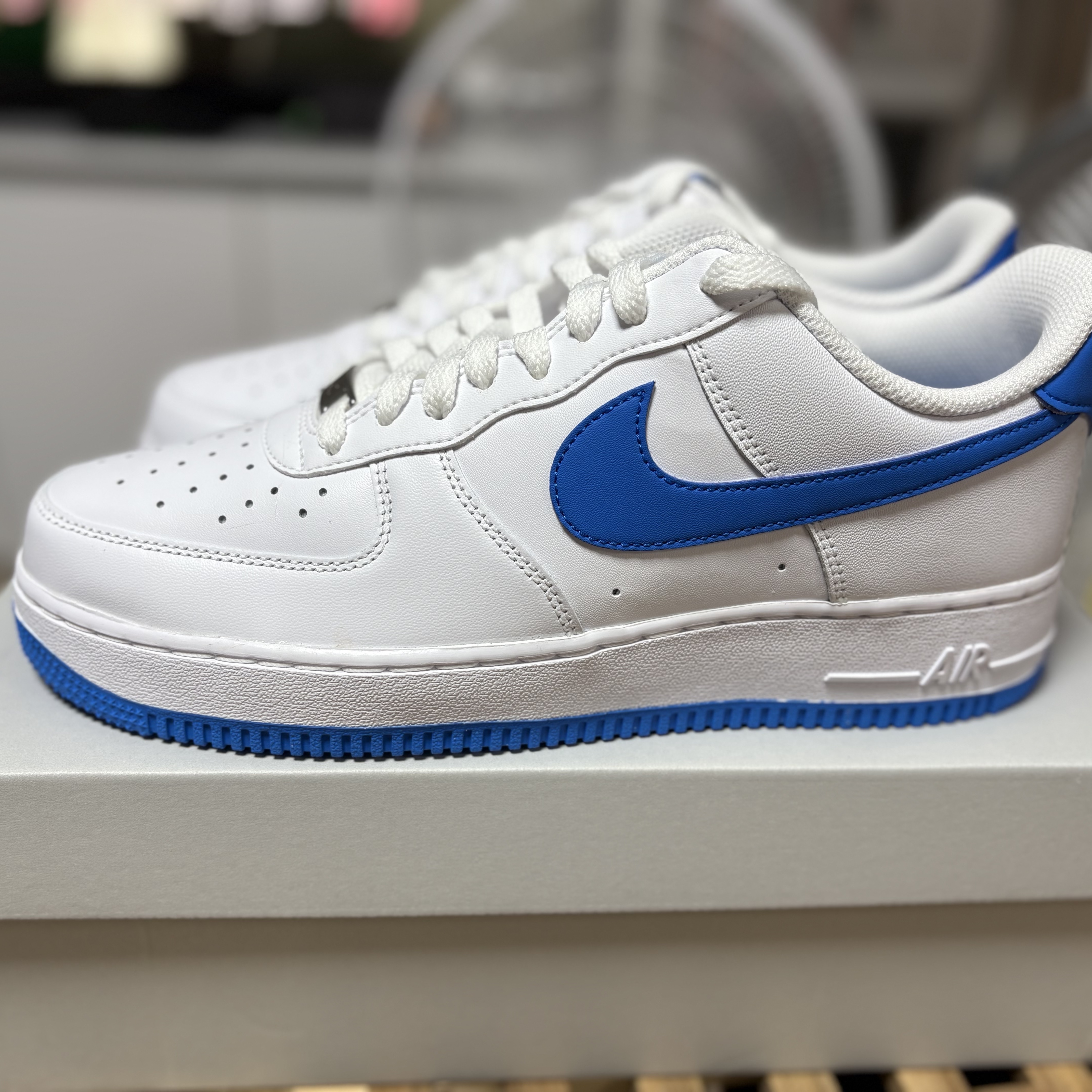 Nike Air Force 1 '07 White Photo Blue 착용 스타일 - 1